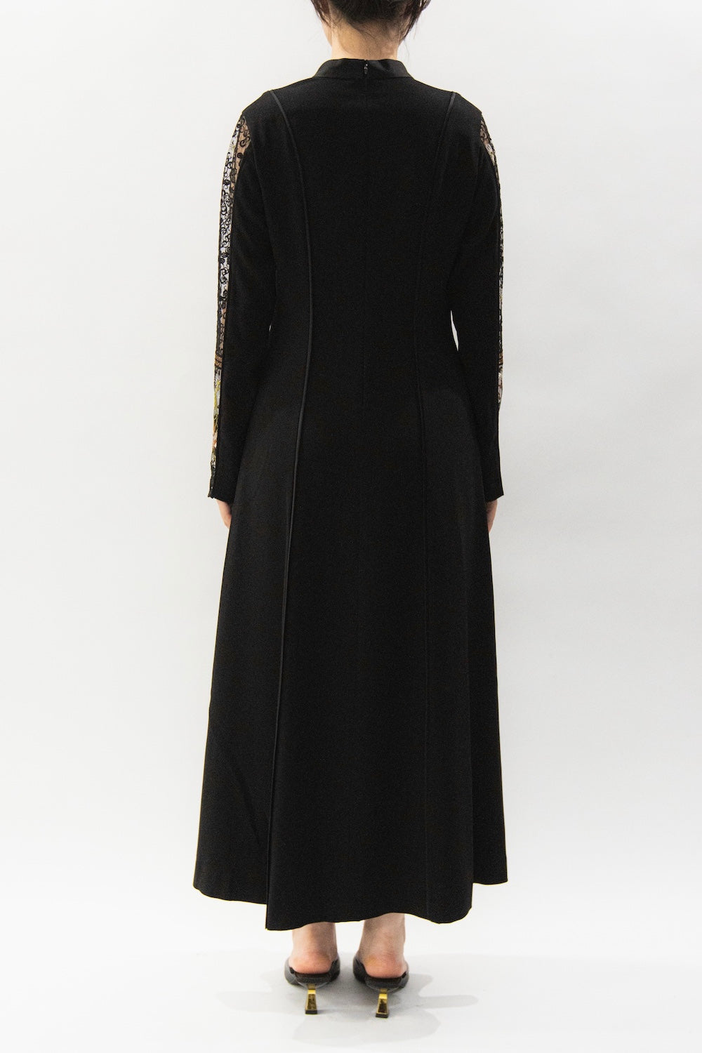 MURRAL Framed flower lace dress (Black)