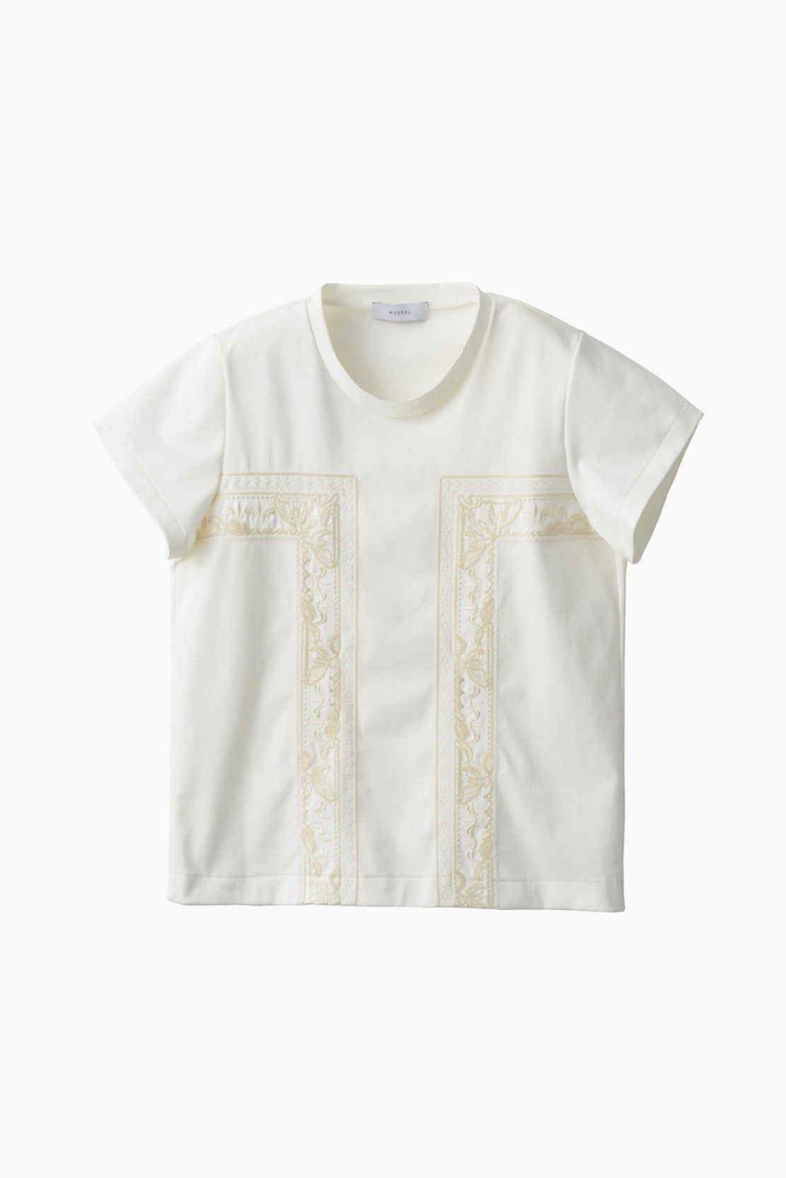 Framed embroidered jersey tops (White)
