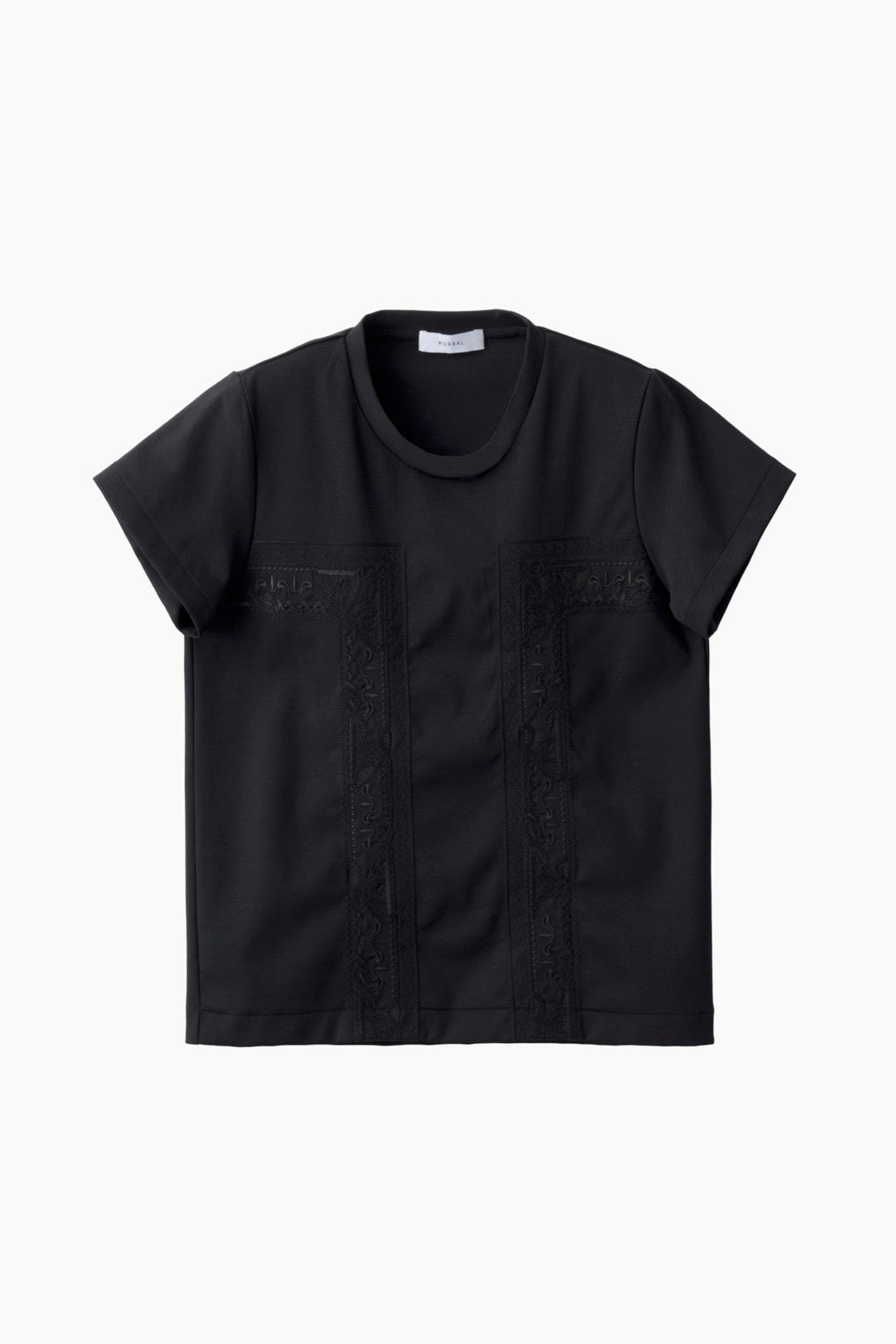 Framed embroidered jersey tops (Black)