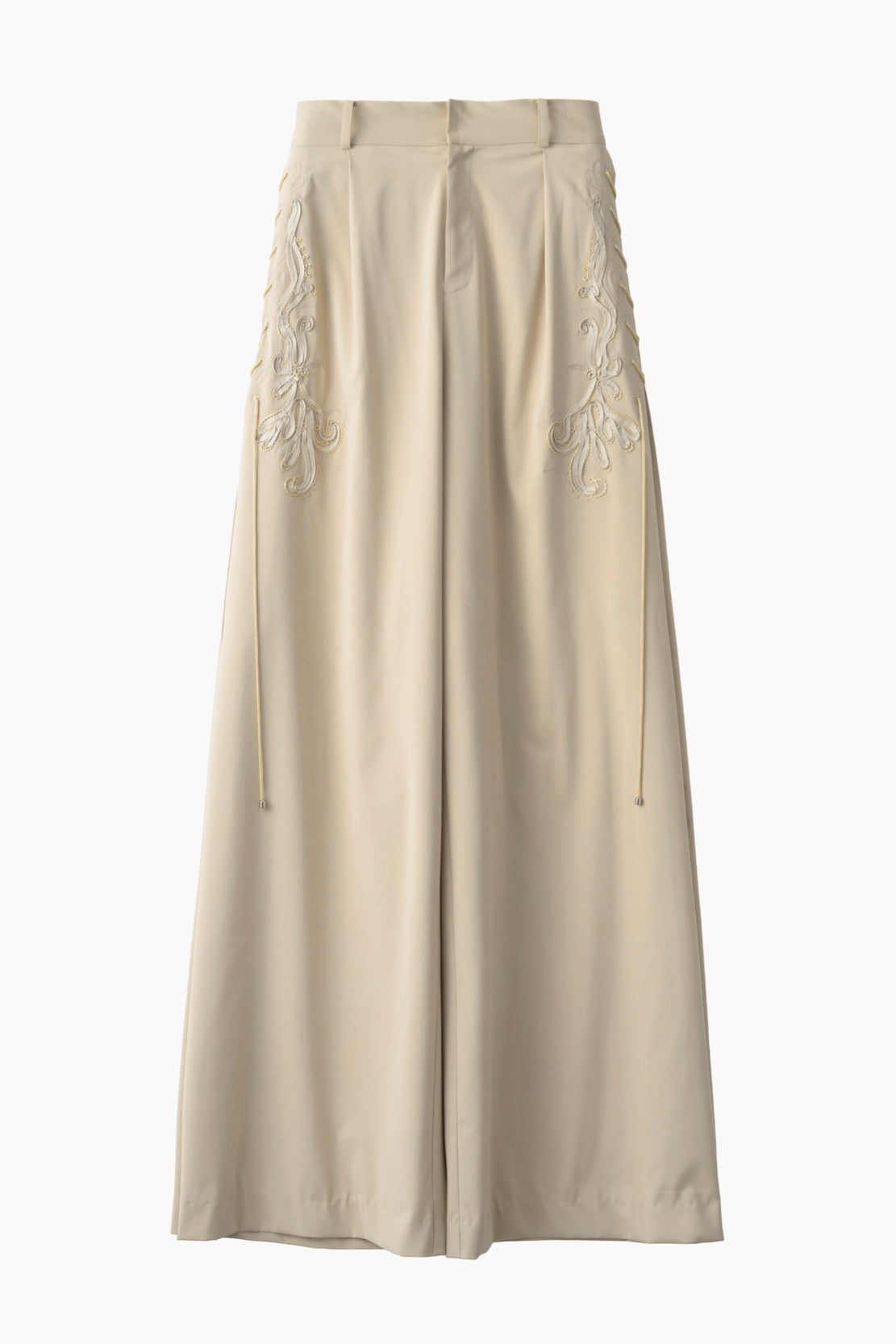 Glimmer embroidered slacks (Beige)
