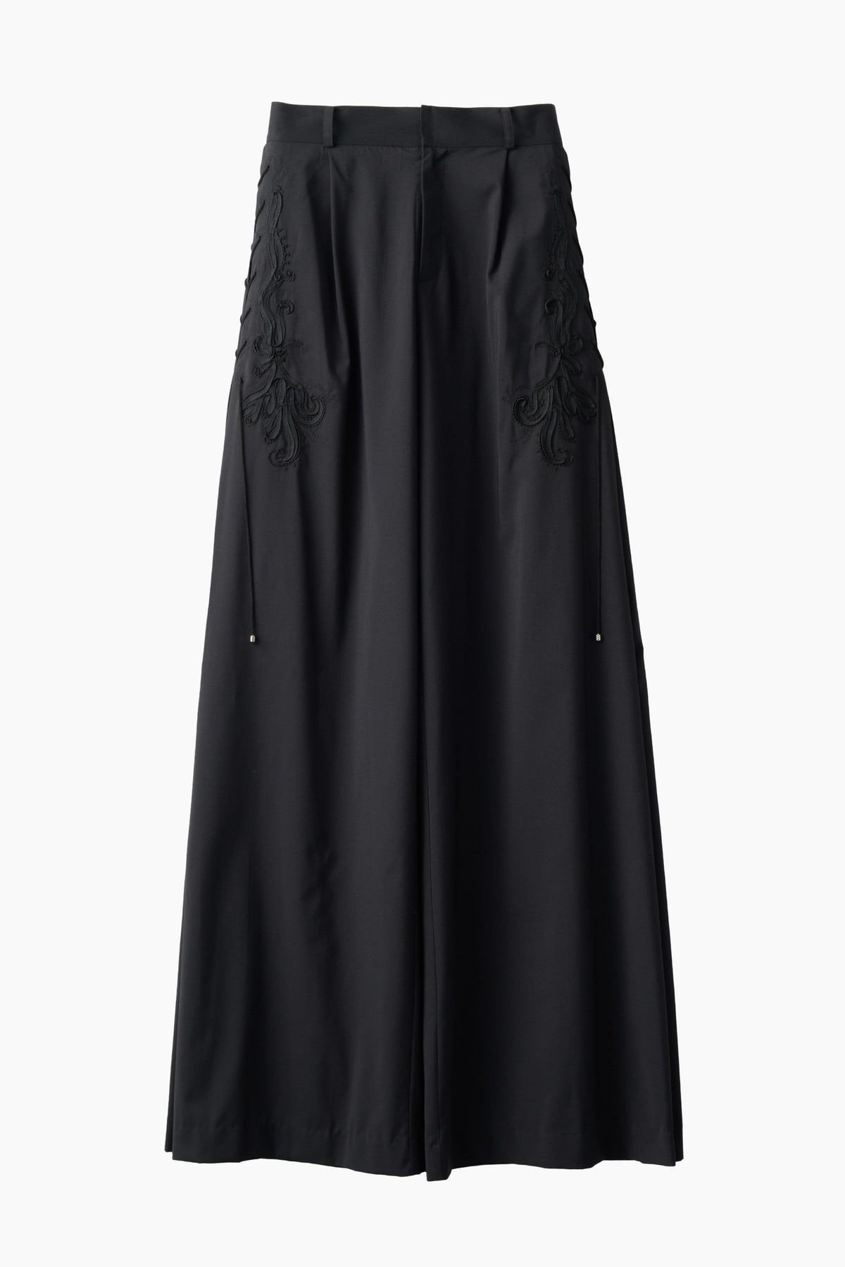 Glimmer embroidered slacks (Black)