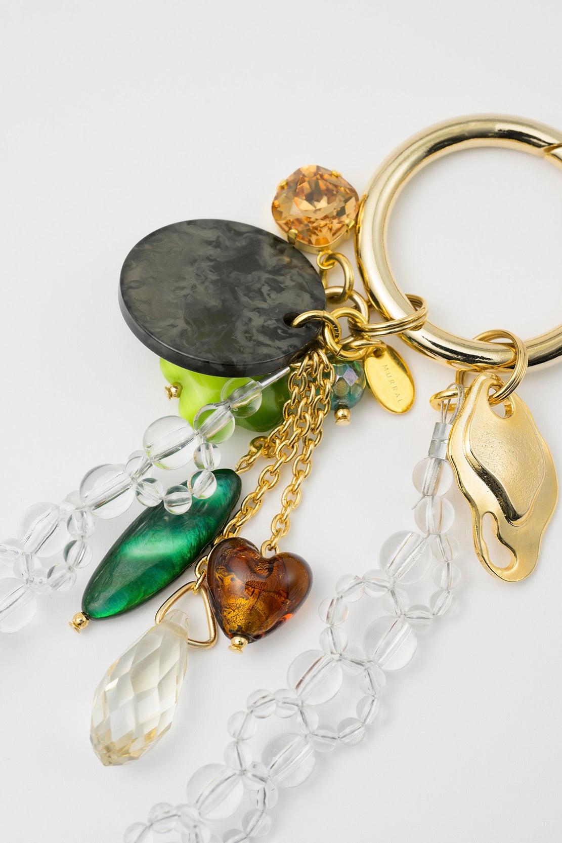 Jewel charm keychain (Gold)
