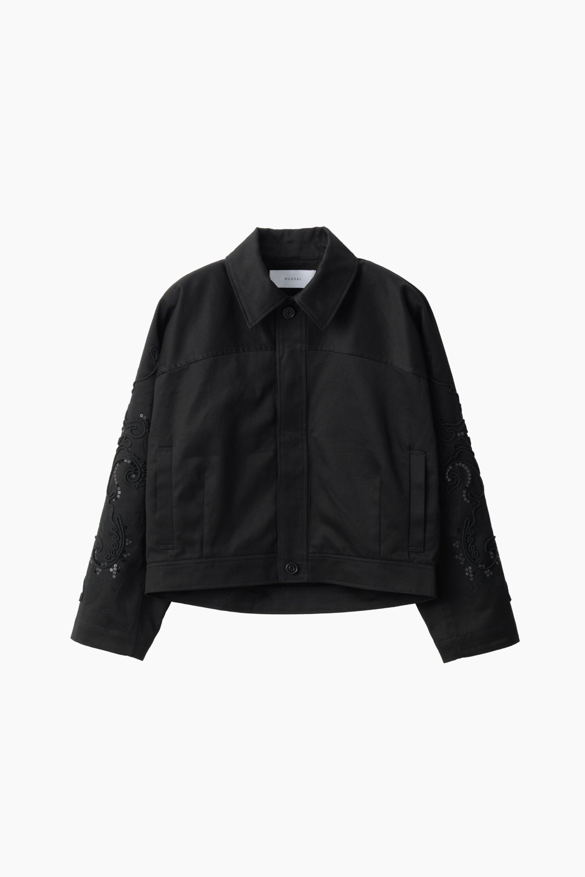 Relief embroidered chino jacket (Black)