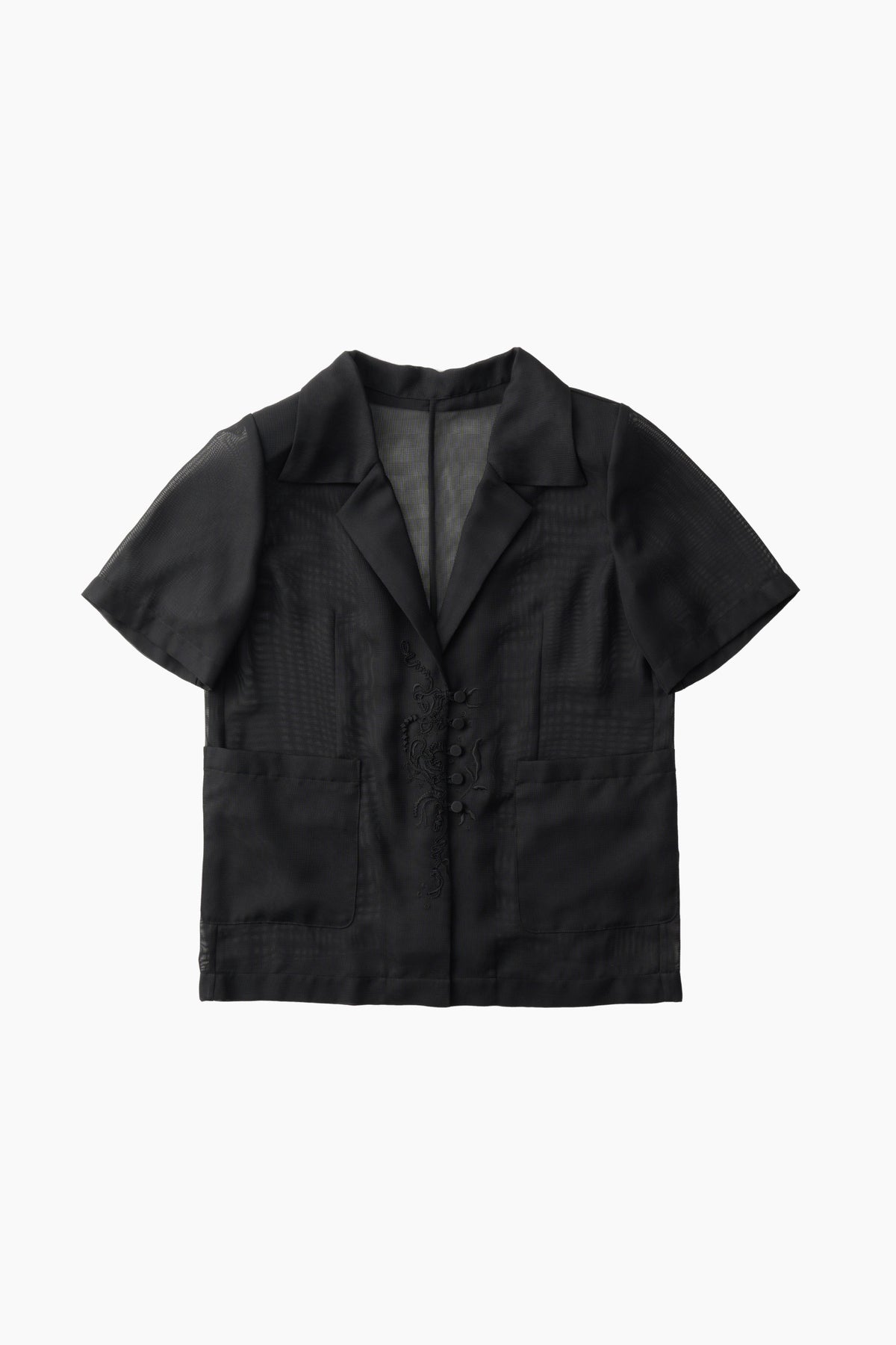 Loop embroidered mesh jacket (Black)