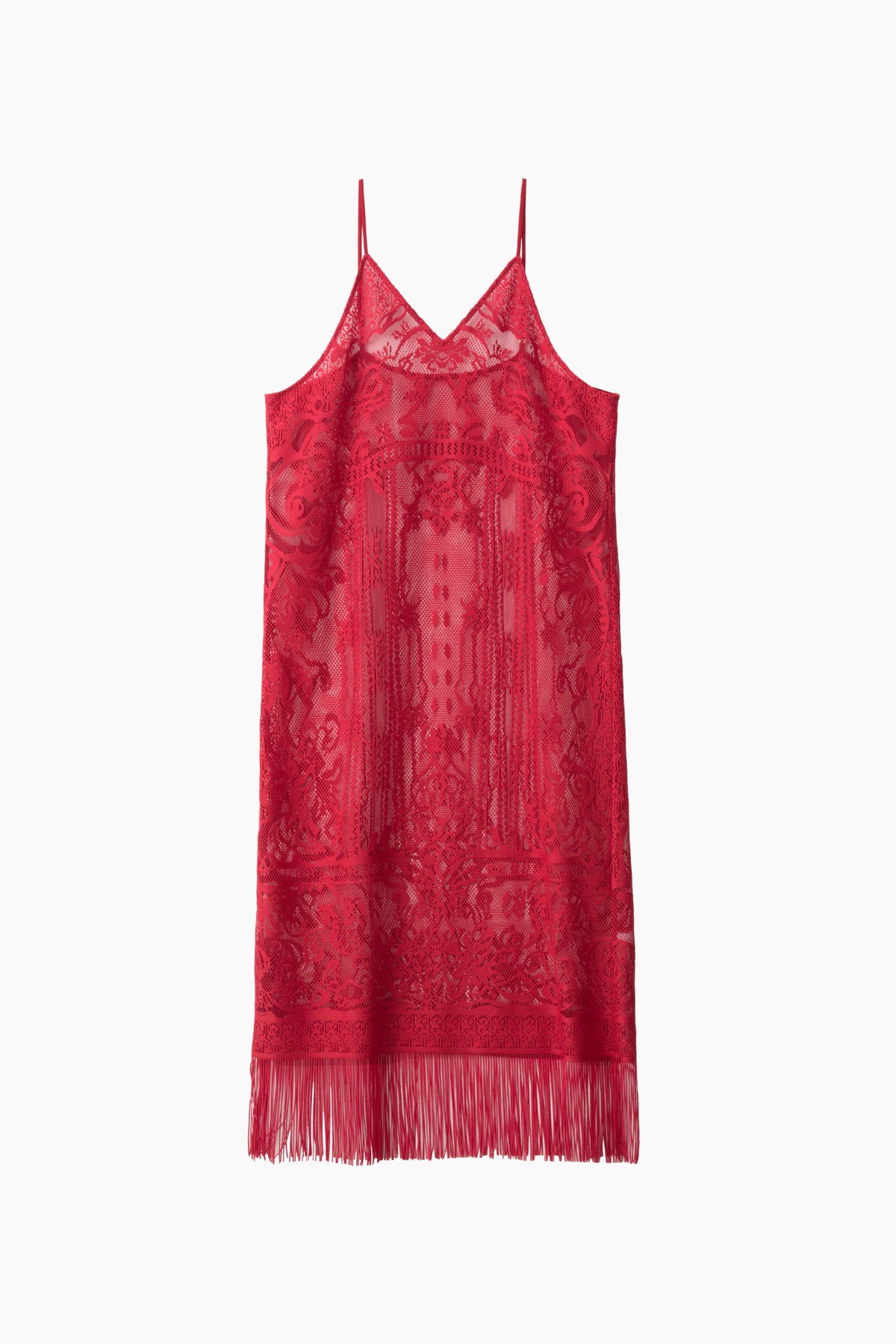 Mirror lace camisole dress (Red)