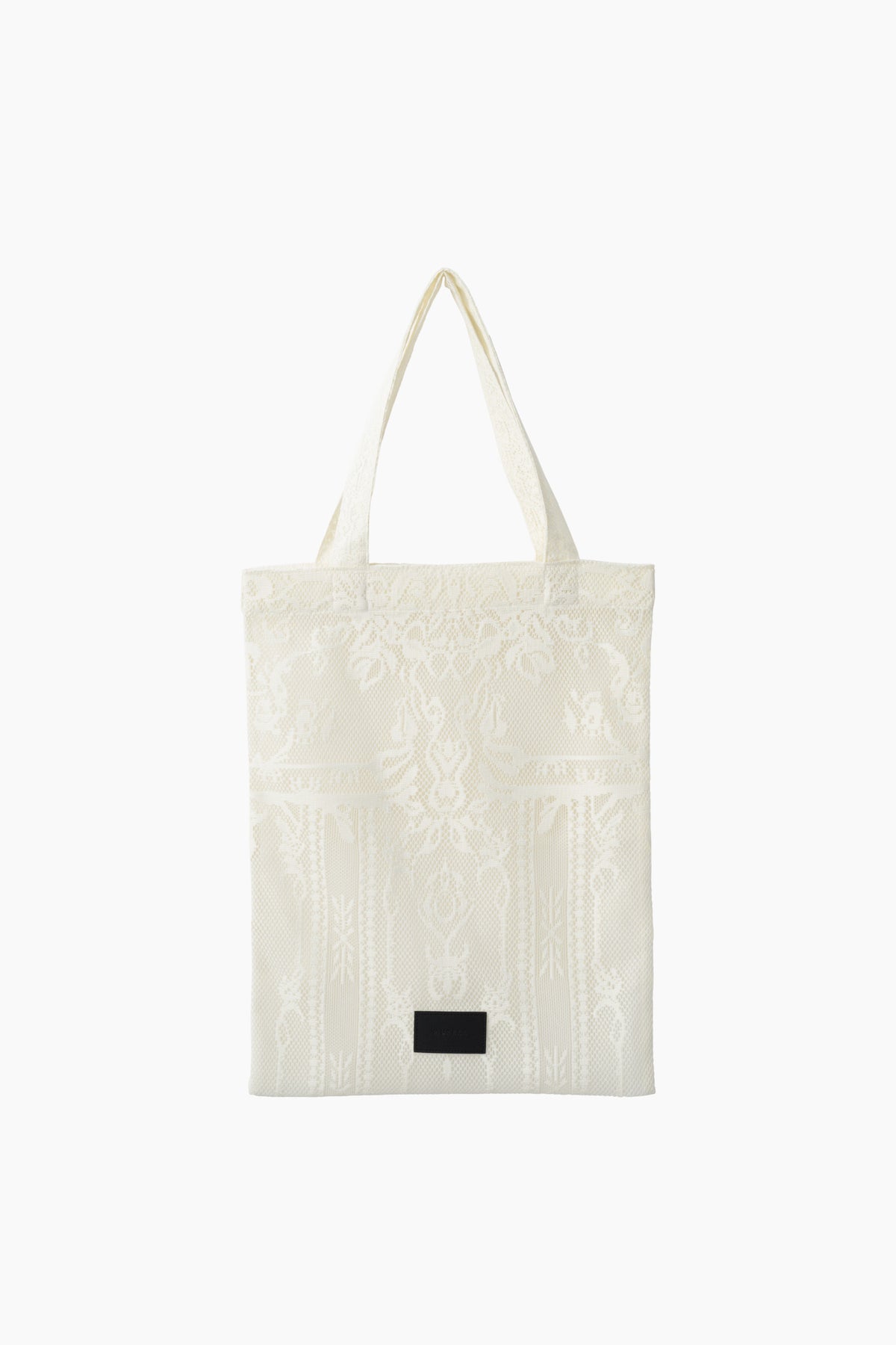 Mirror lace tote bag (White)