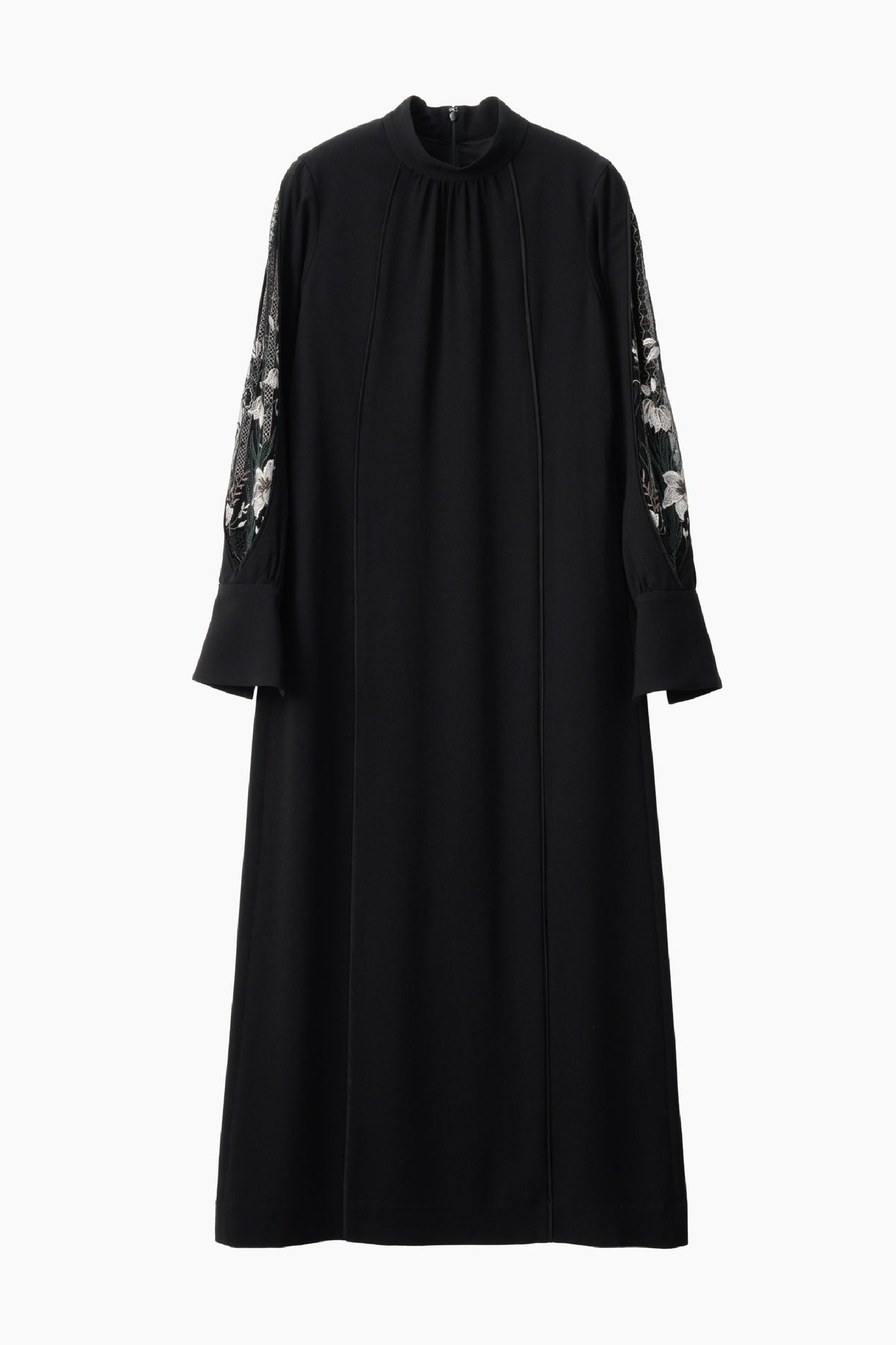 Petal sleeve lace dress (Black)