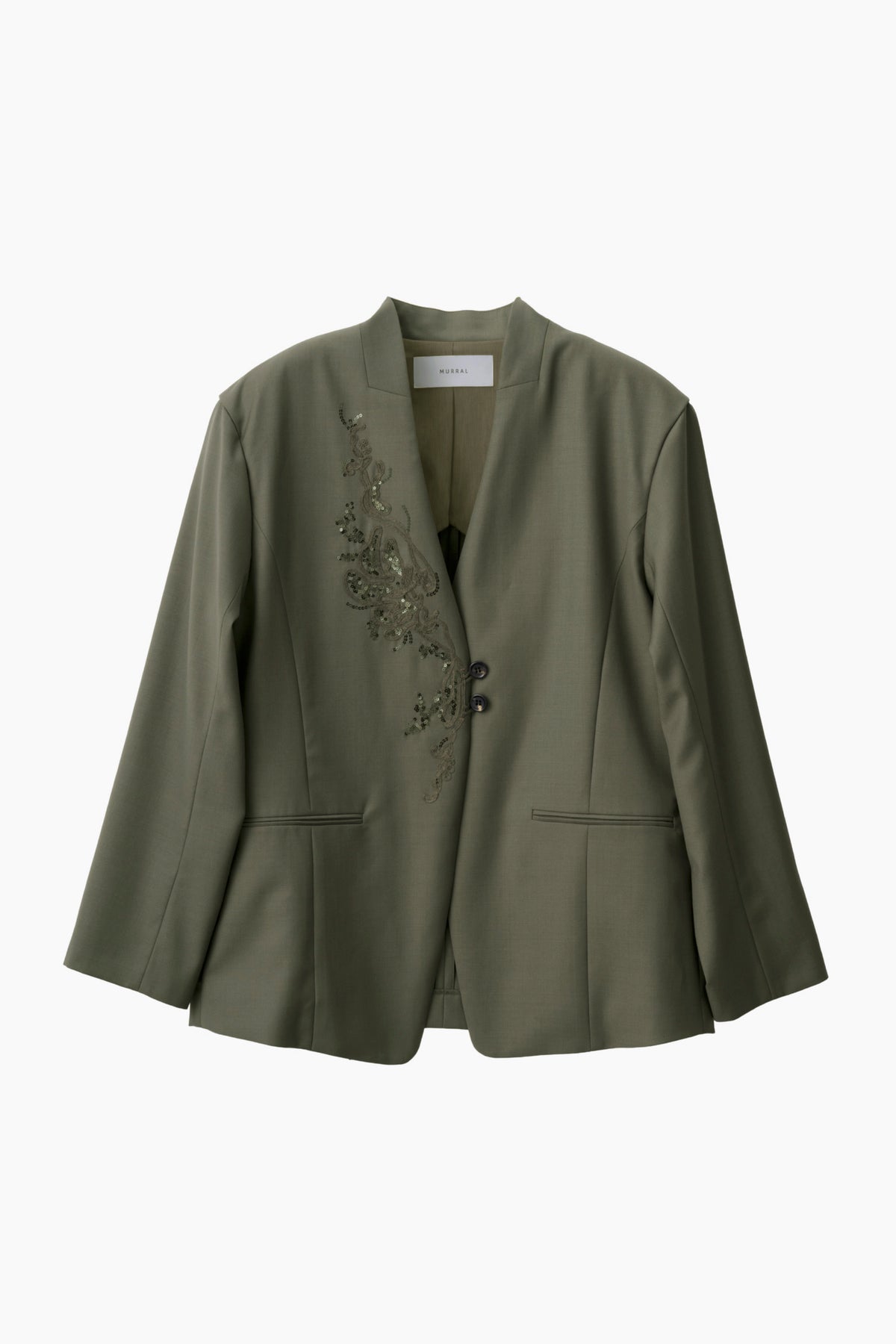 Veil embroidered jacket (Khaki)