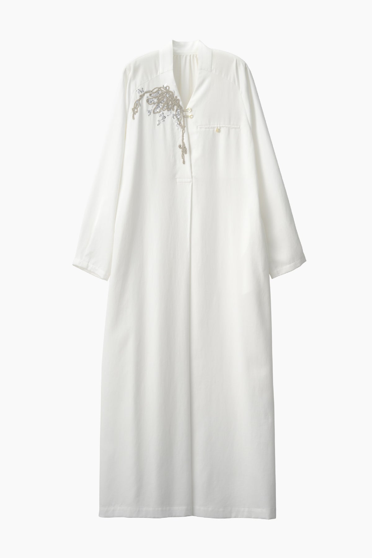 Veil embroidered dress (White)