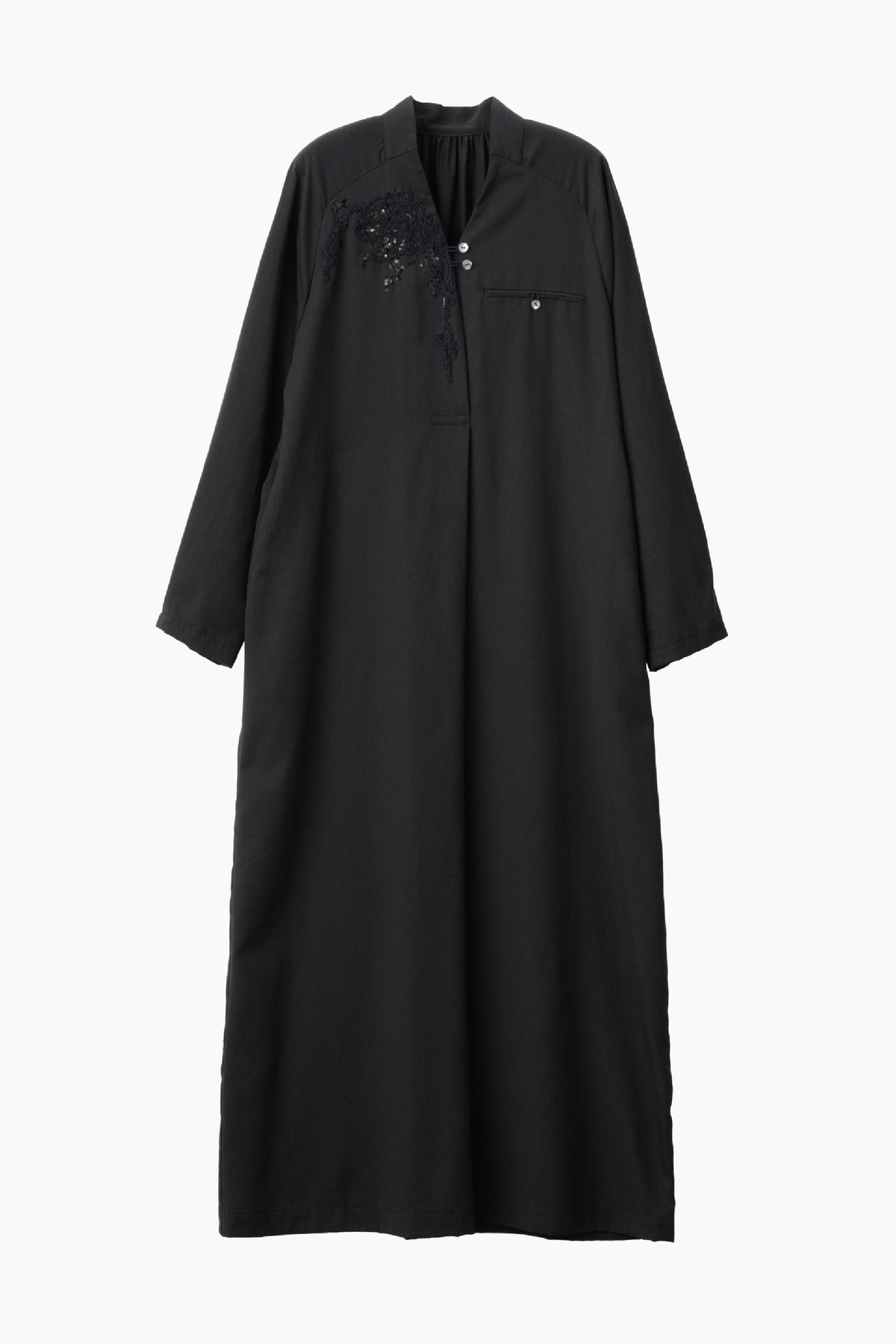 Veil embroidered dress (Black)