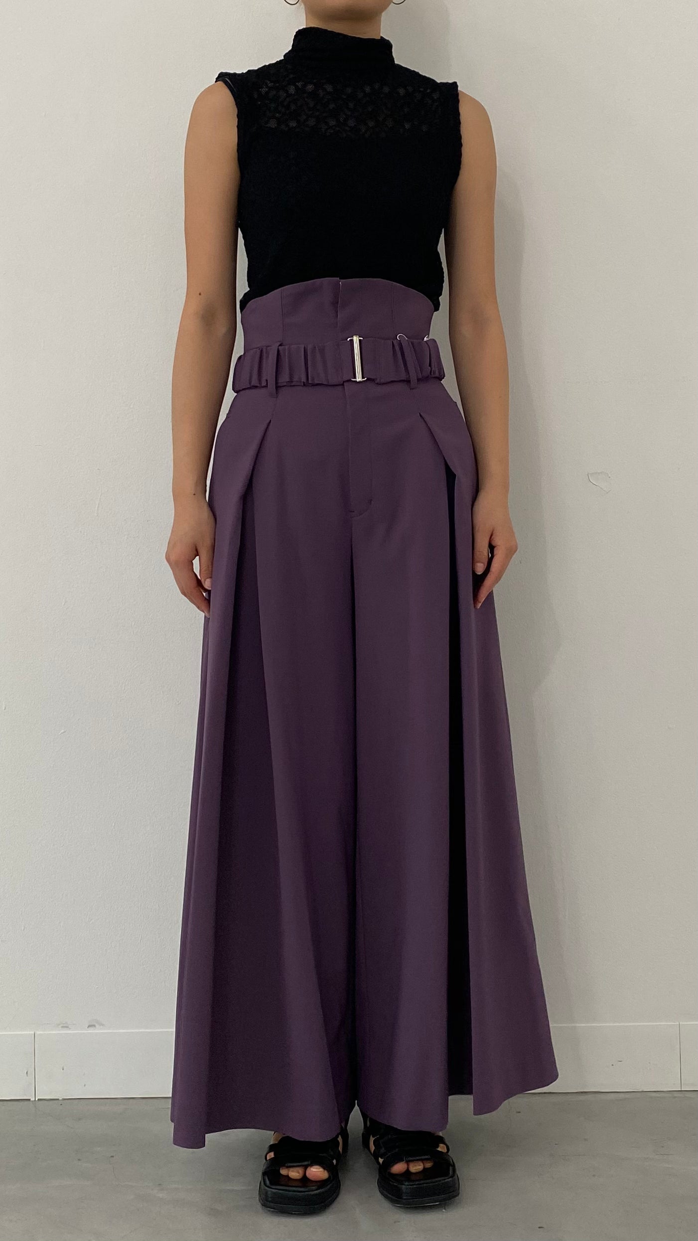 MURRAL Contrast wide slacks (Purple)