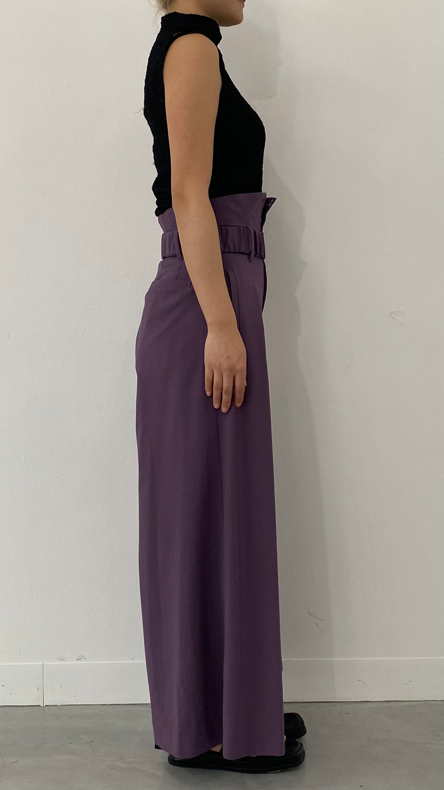 MURRAL Contrast wide slacks (Purple)