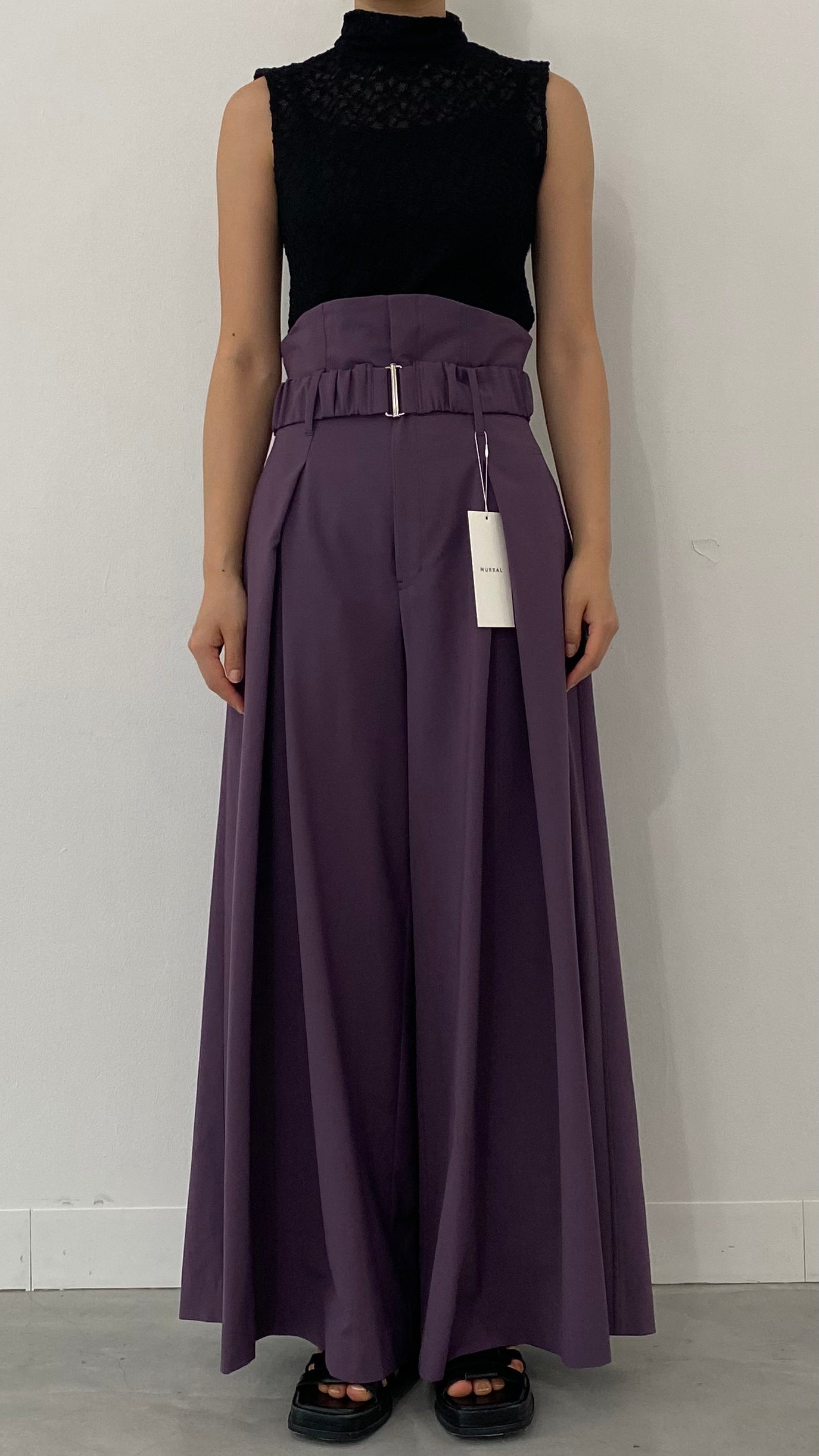 MURRAL Contrast wide slacks (Purple)