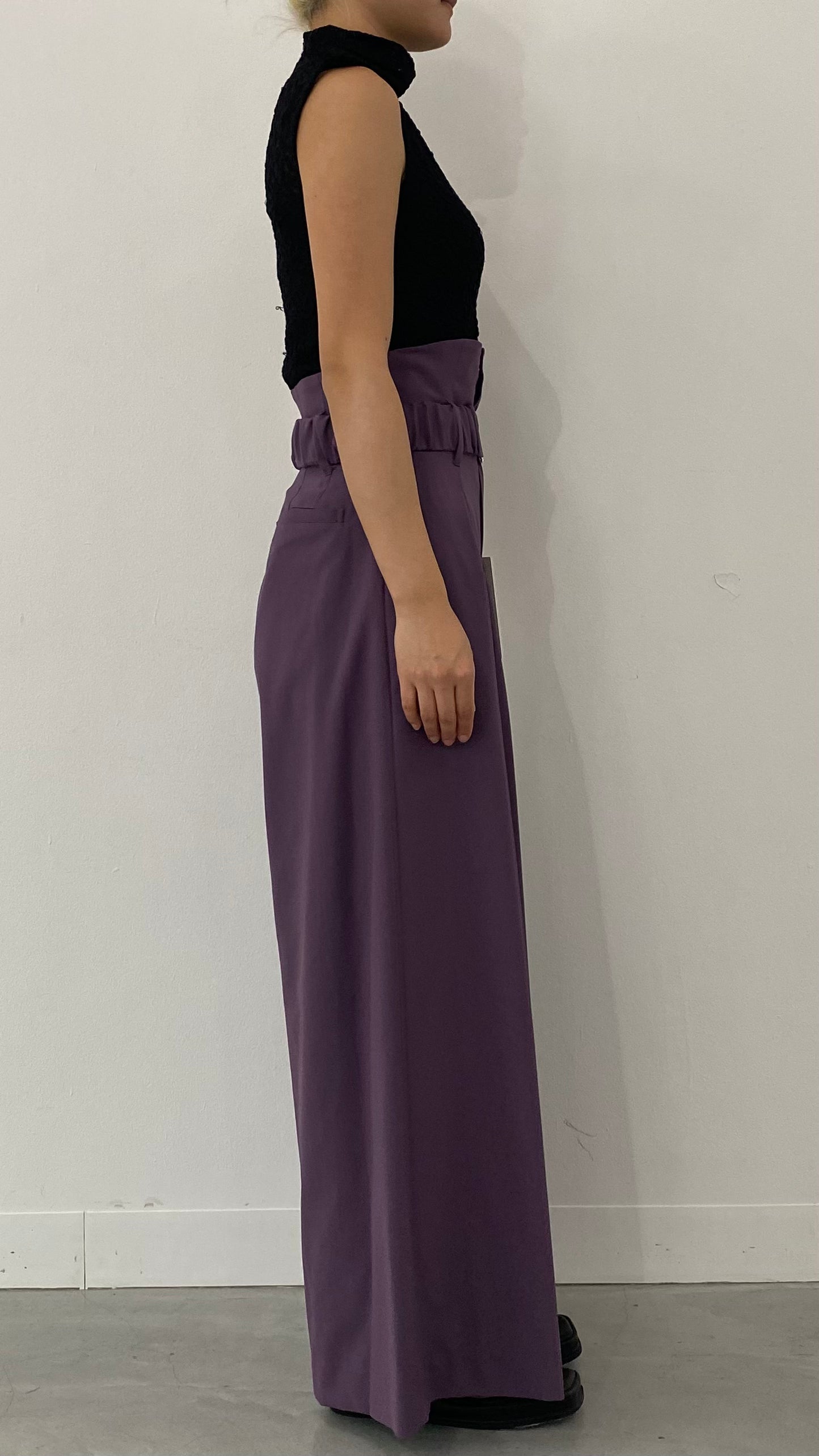 MURRAL Contrast wide slacks (Purple)