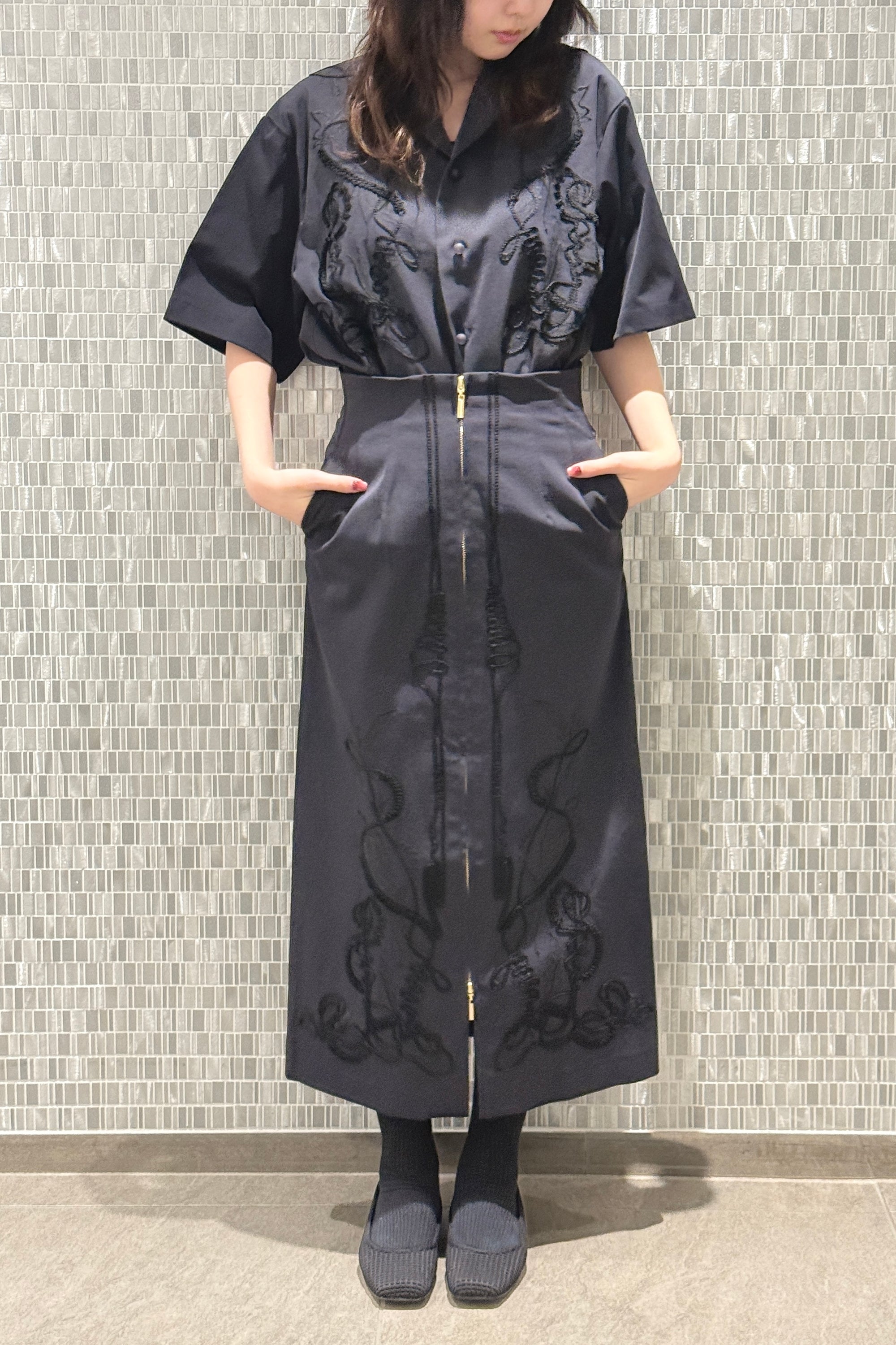 MURRAL Cucurbita embroidered skirt (White)