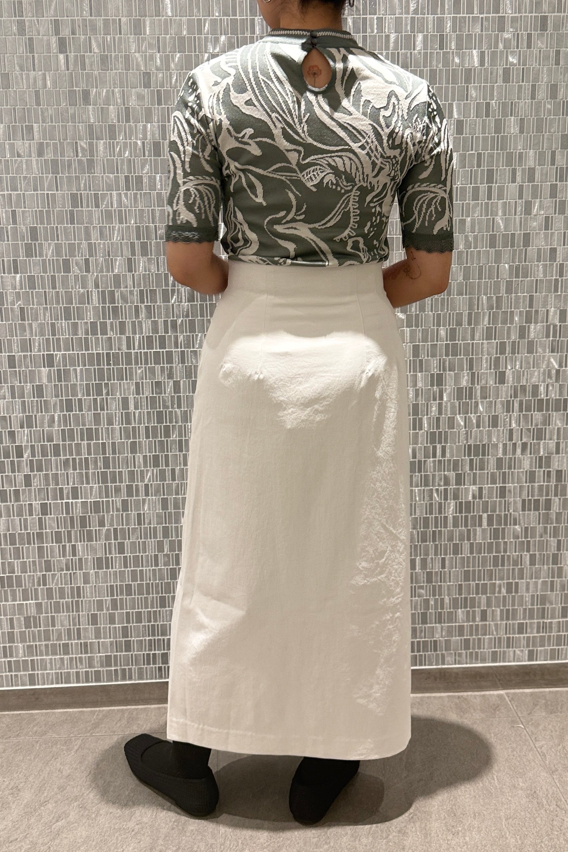 MURRAL Cucurbita embroidered skirt (White)