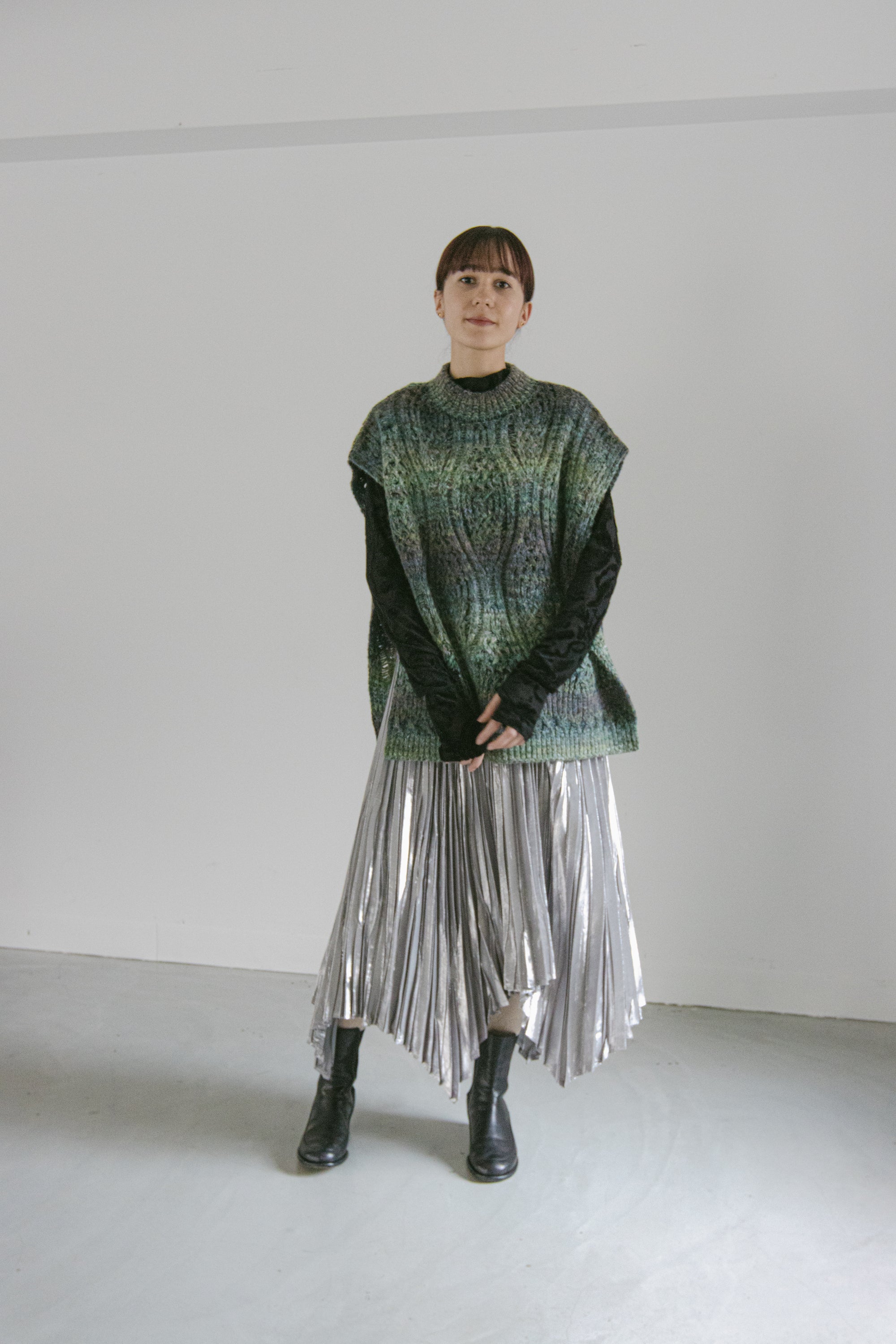MURRAL Hazy knit vest (Green)