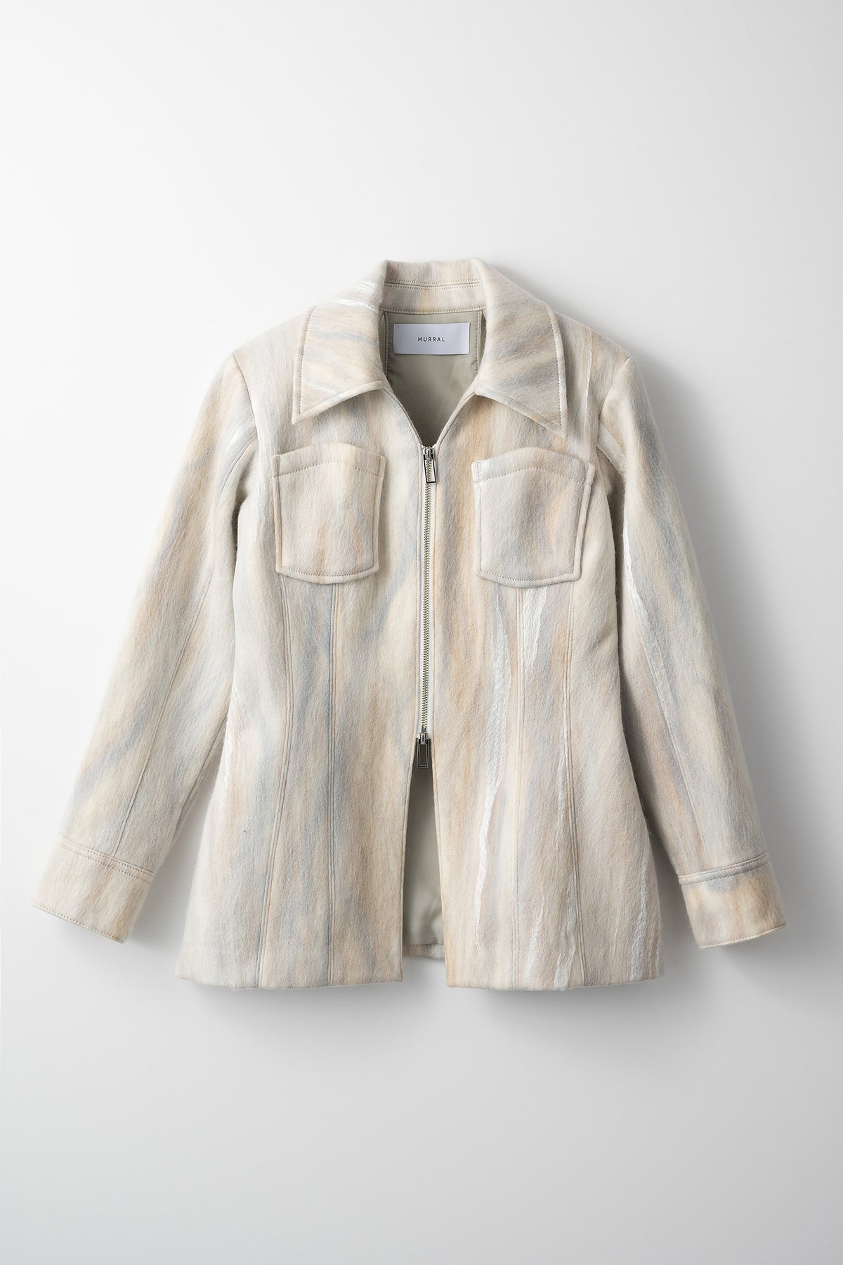 Snow cover needle punch jacket (White)