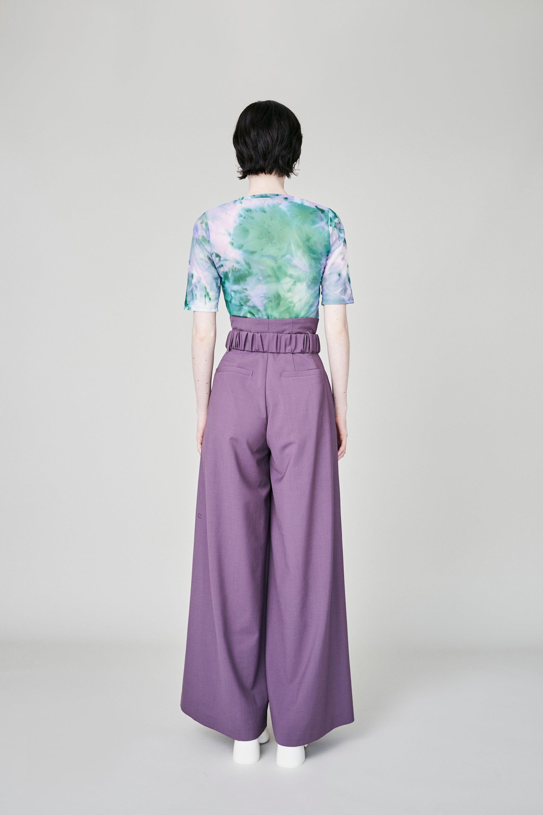Contrast wide slacks (Purple)
