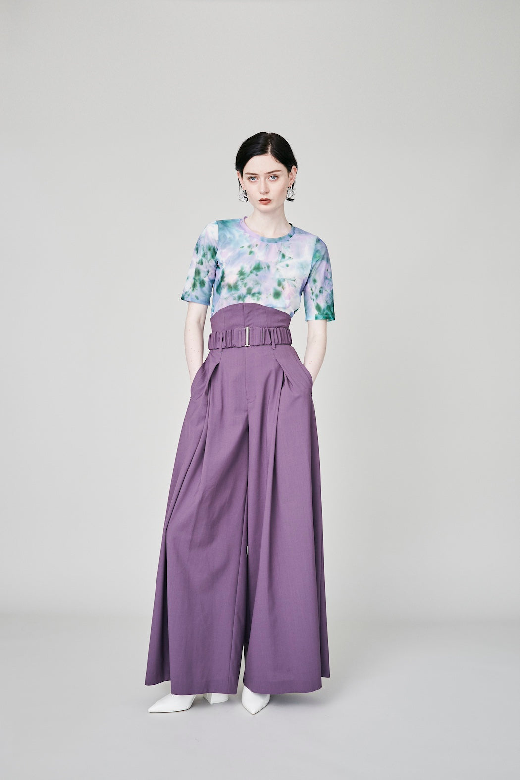 "Wake" sheer top  (Purple)
