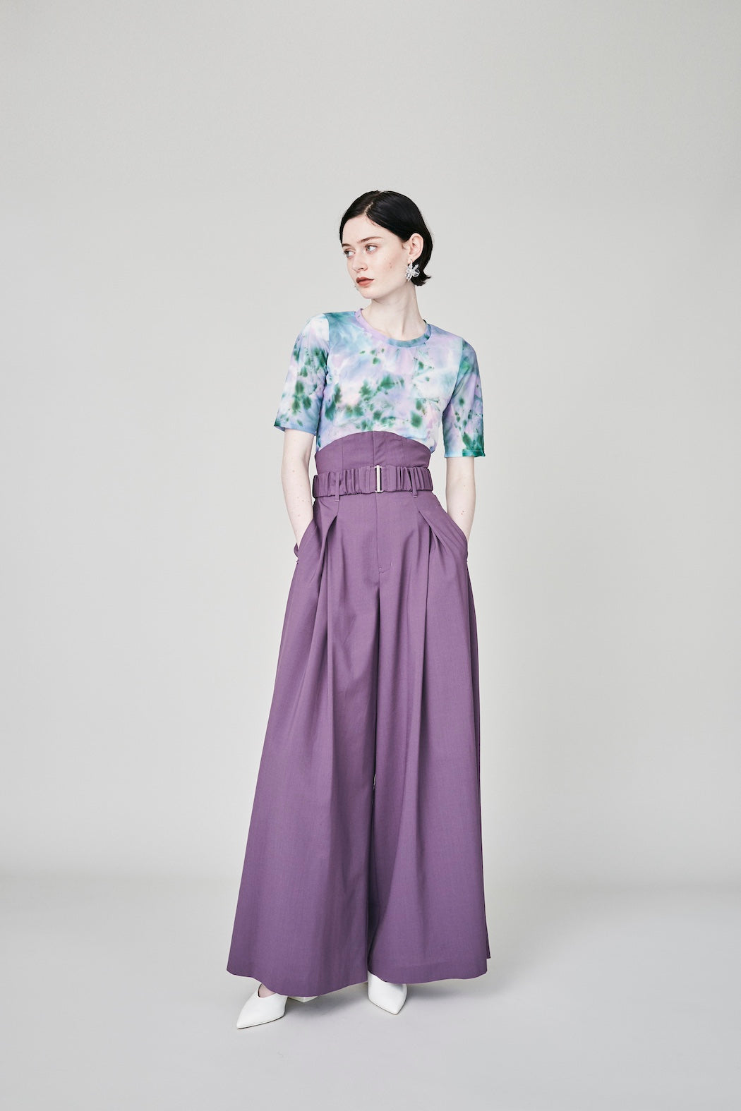 "Wake" sheer top  (Purple)