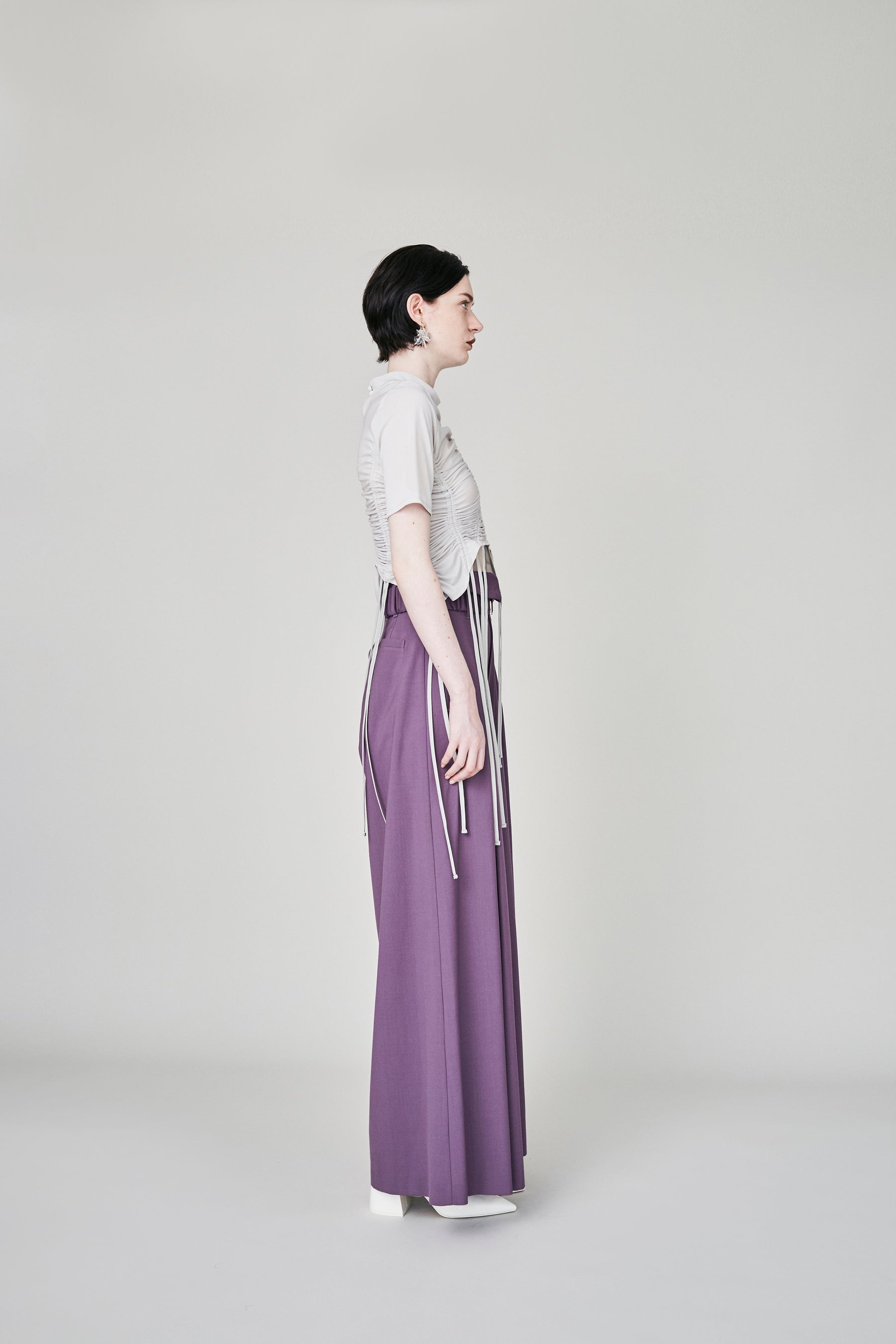 Contrast wide slacks (Purple)