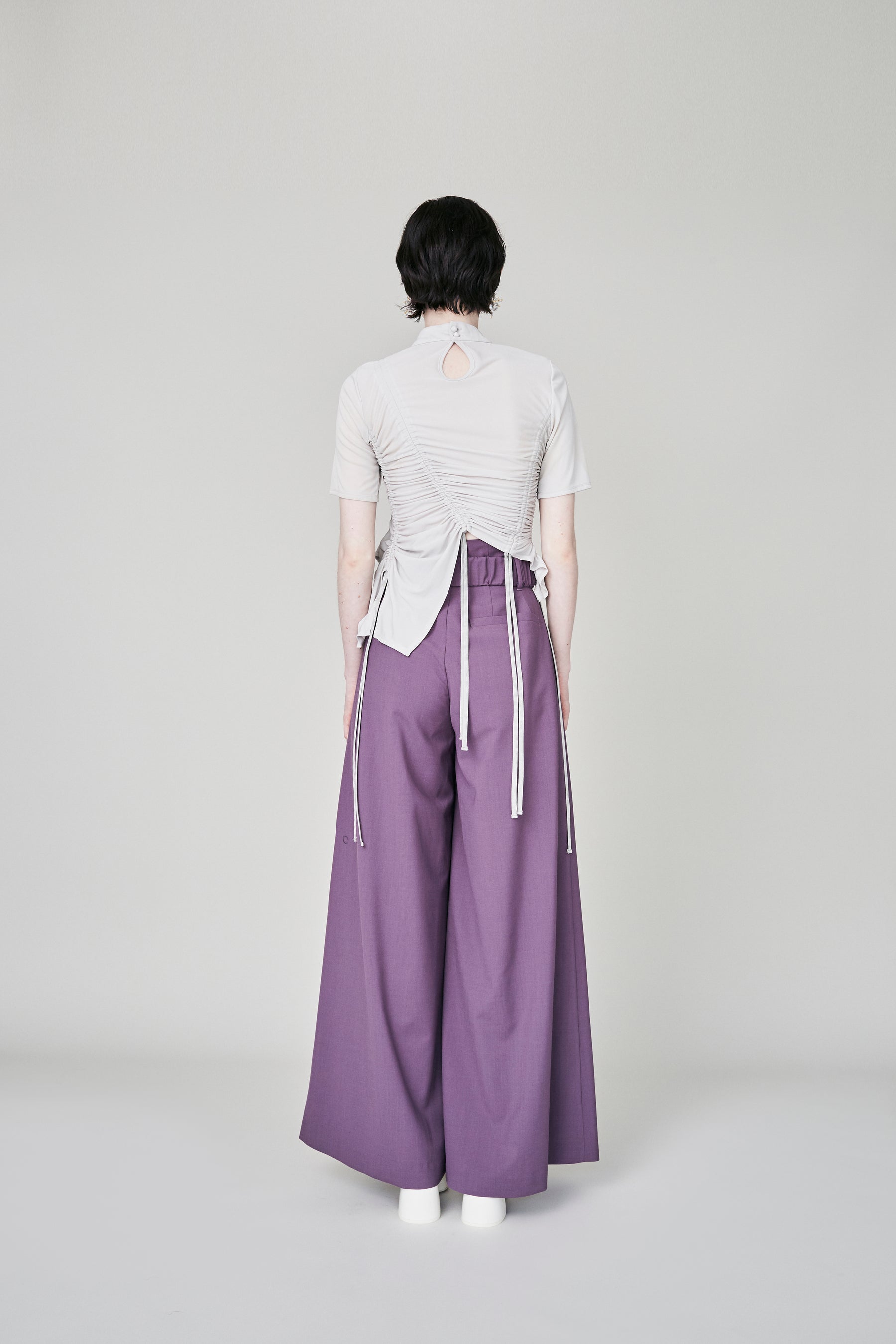 Contrast wide slacks (Purple)