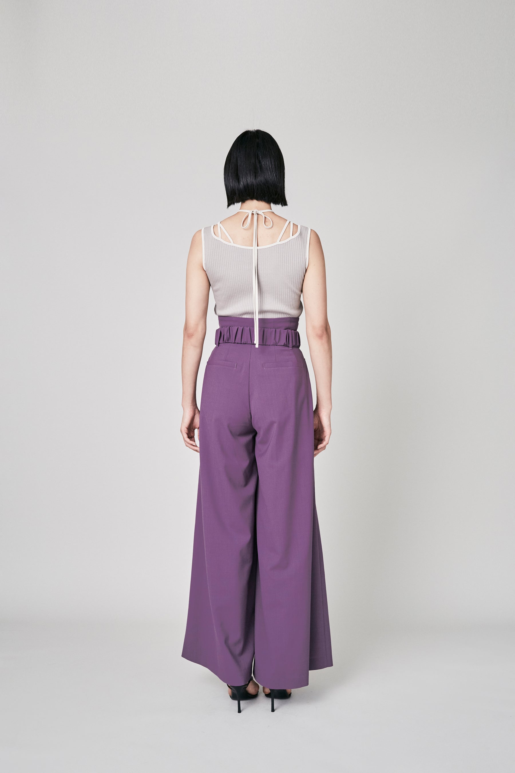 Contrast wide slacks (Purple)