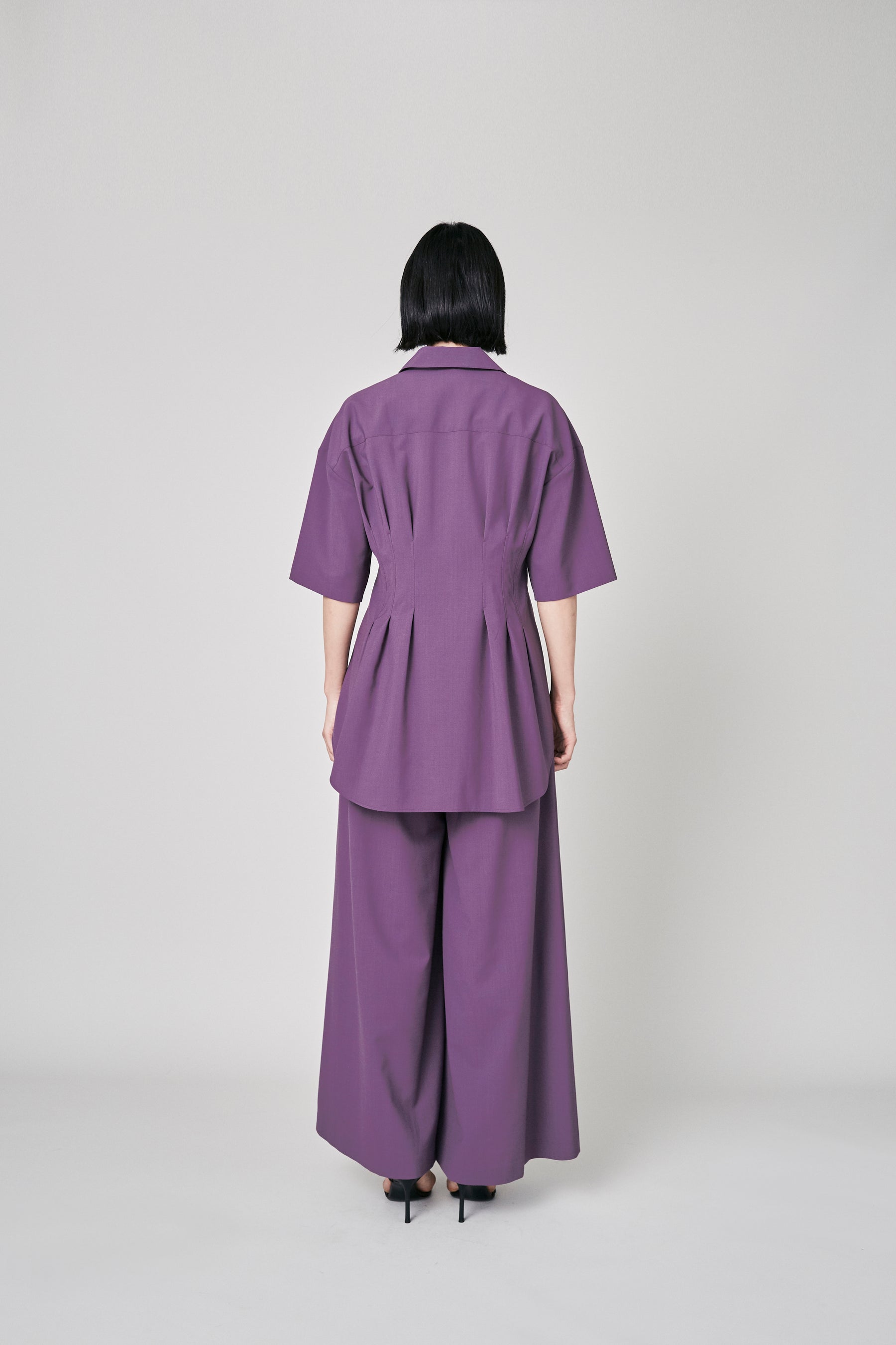 Contrast wide slacks (Purple)