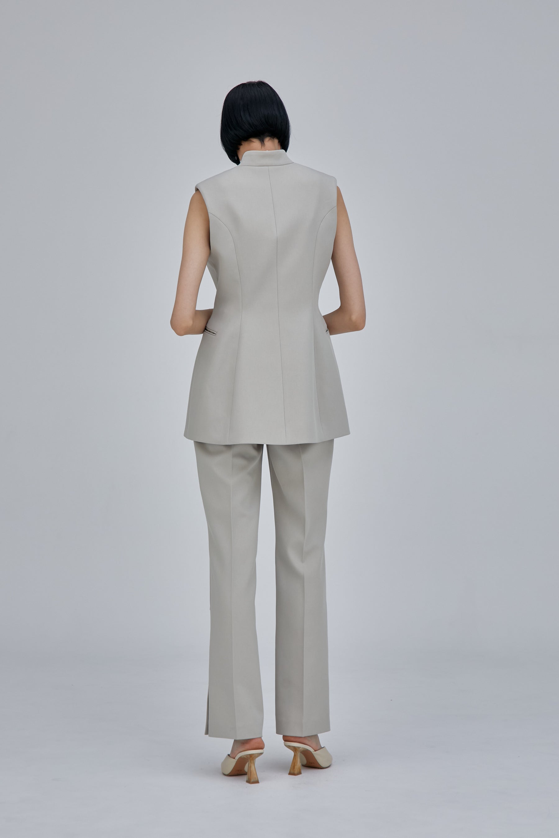 Flow string trousers (Light gray)