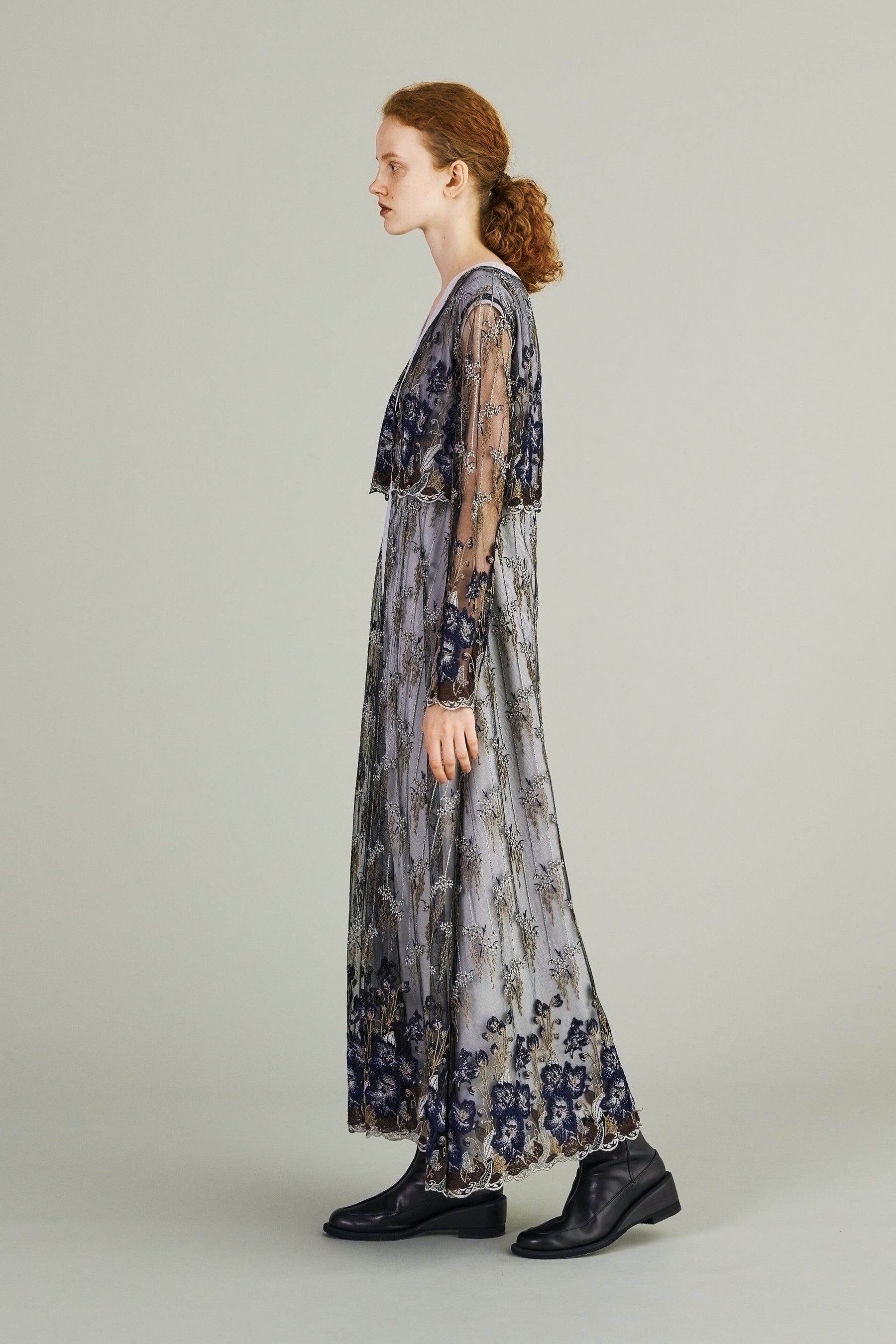 Everlasting embroidery lace dress (Navy)