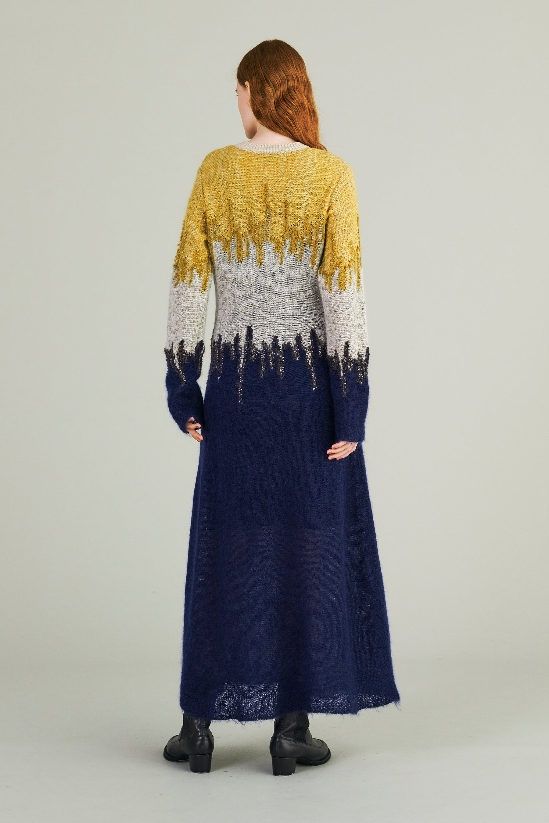 Water mirror knit dress (Navy)