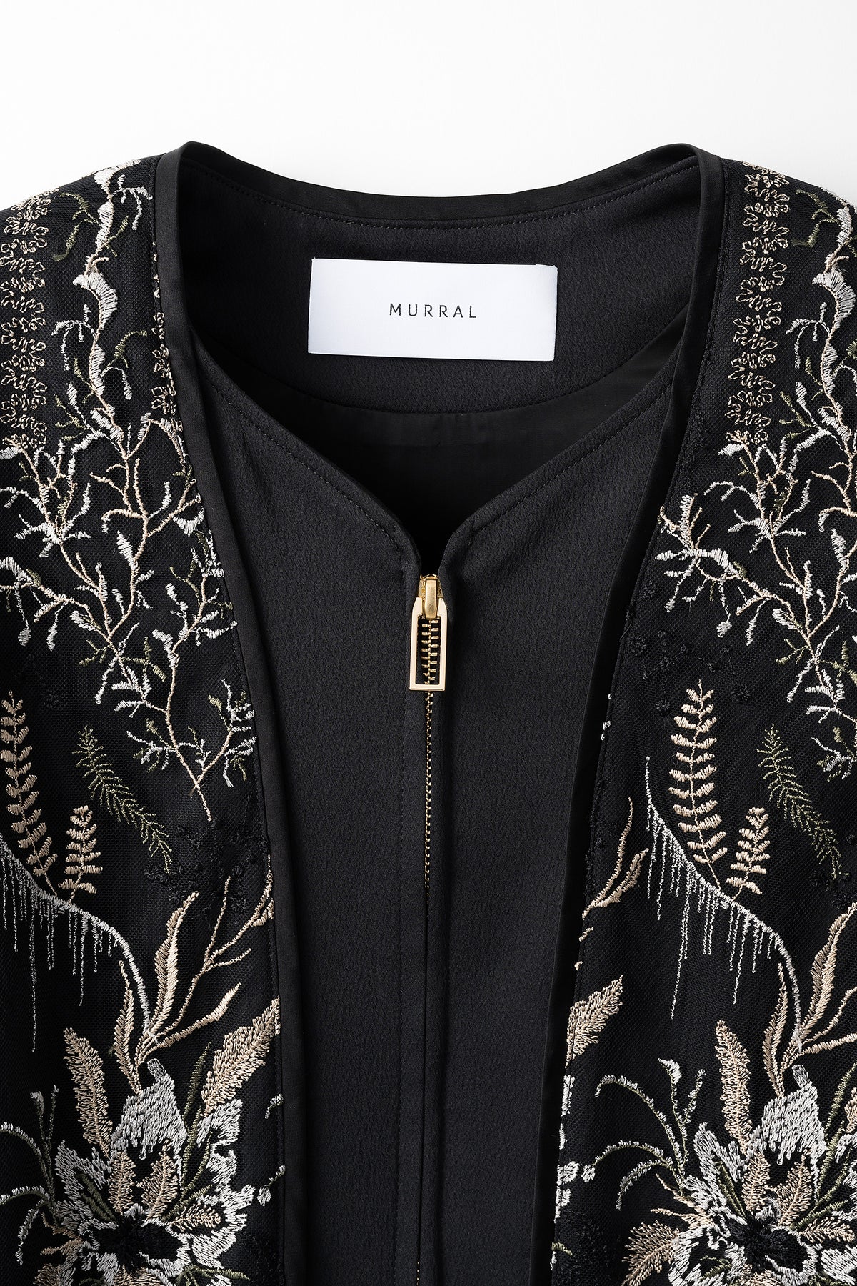 Petal lace zipped jacket (Black)