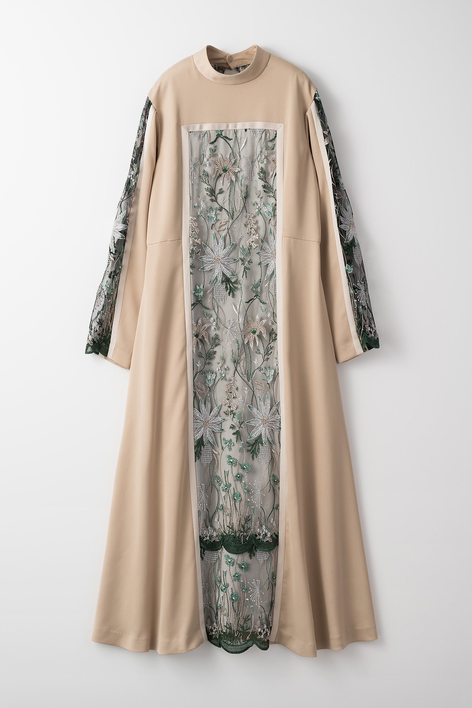 Framed flower dress (Beige)