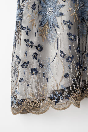 Everlasting embroidery lace skirt (Blue)