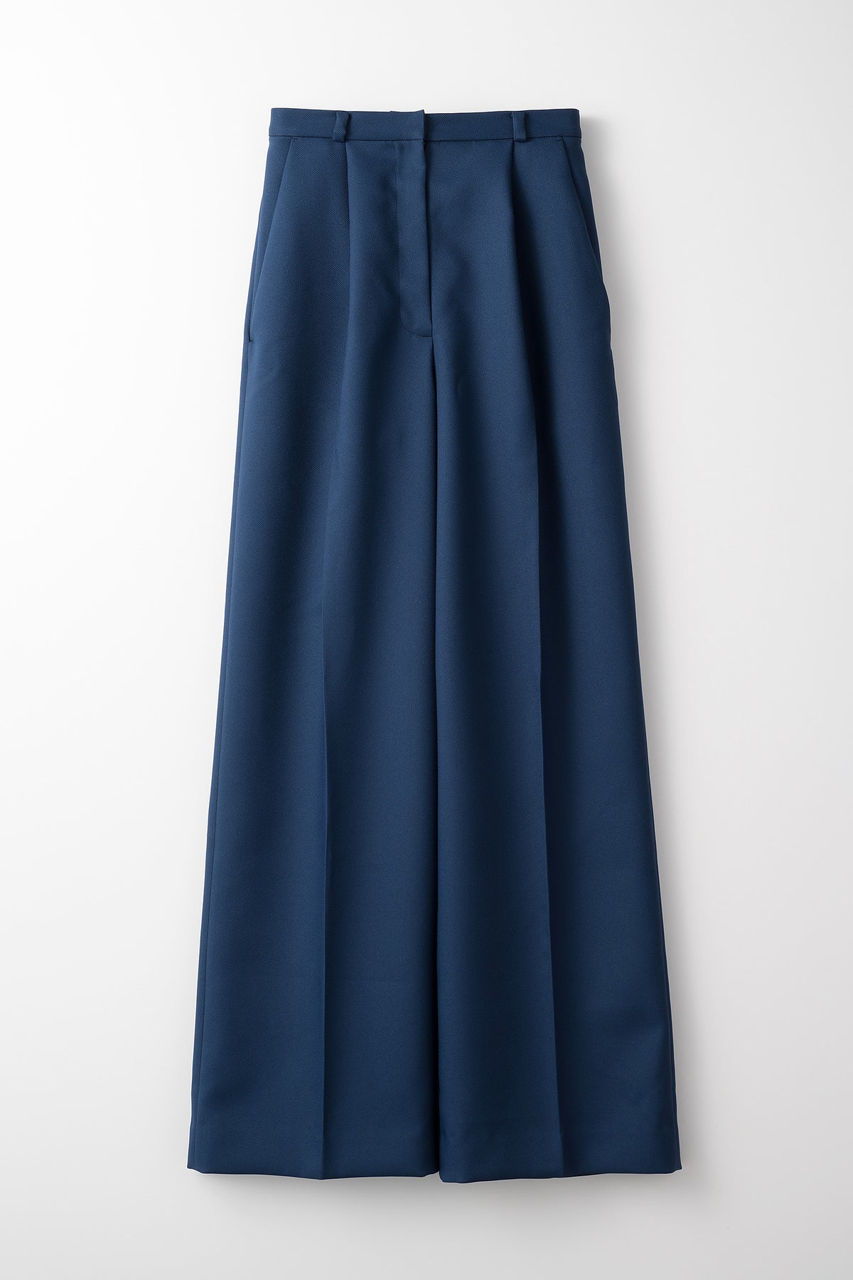 Plain wide slacks (Navy)