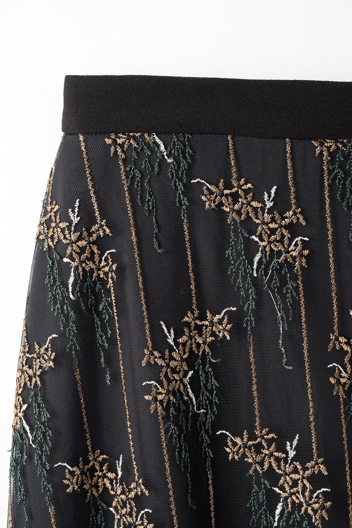 Everlasting embroidery lace skirt (Black)