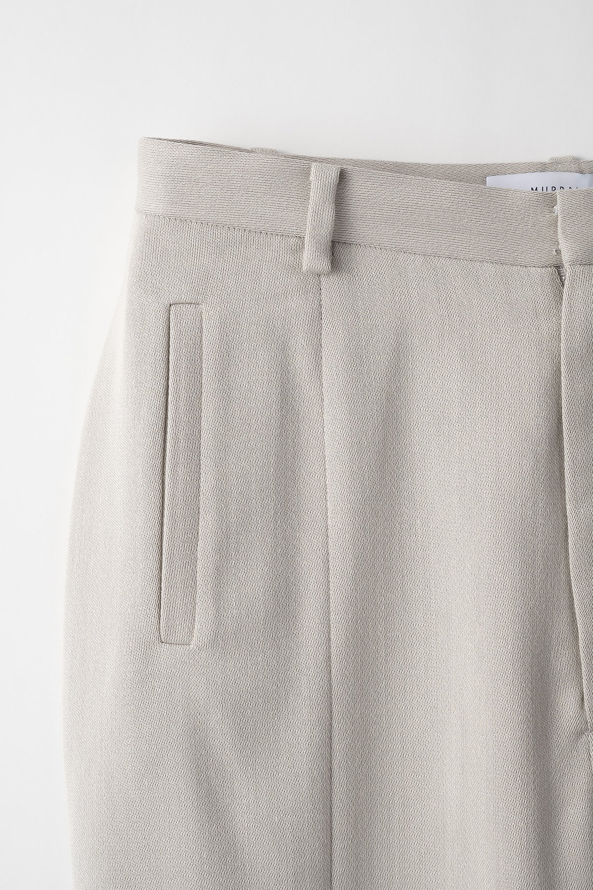 Chambray flared trousers (Ice gray)