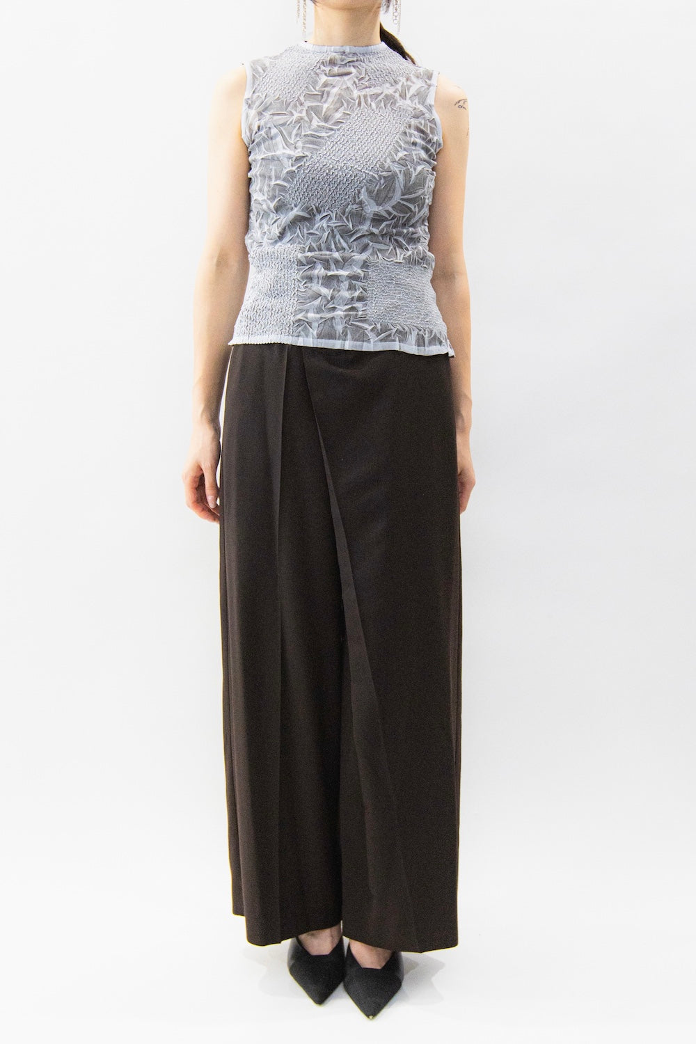 MURRAL Crumpled sleeveless tops (Gray)