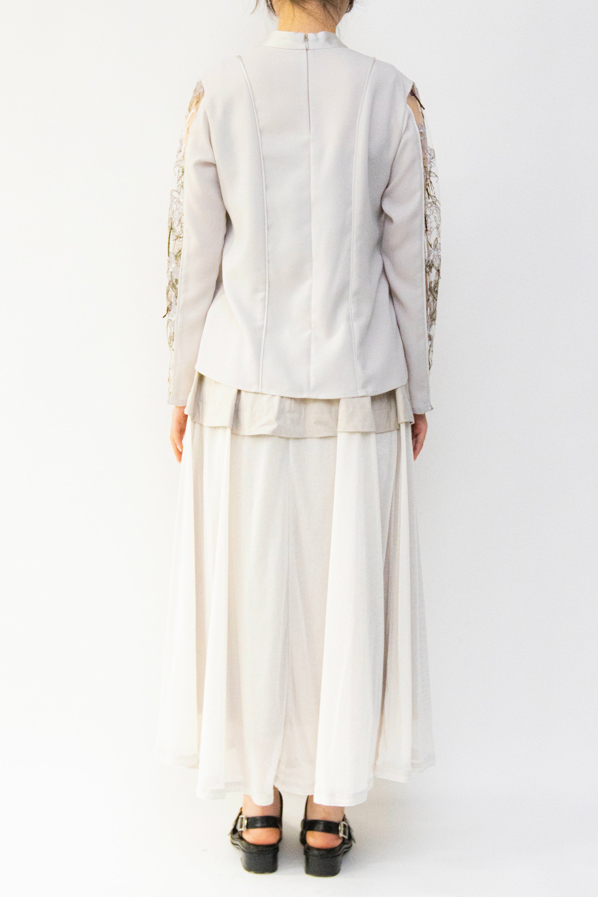 MURRAL Tears flower lace tops (Light gray)
