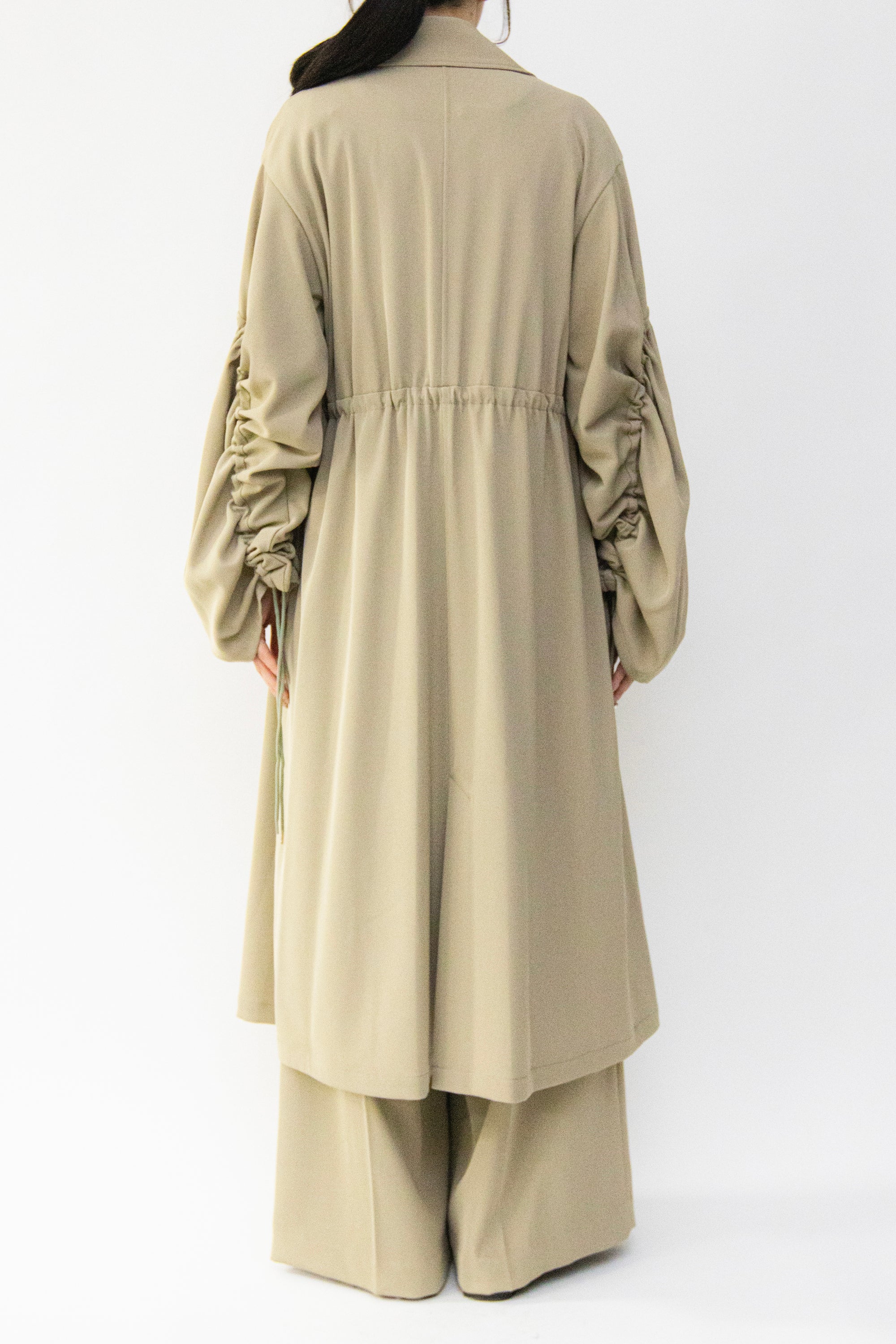 MURRAL Gathered sleeve military coat (Smoked khaki)
