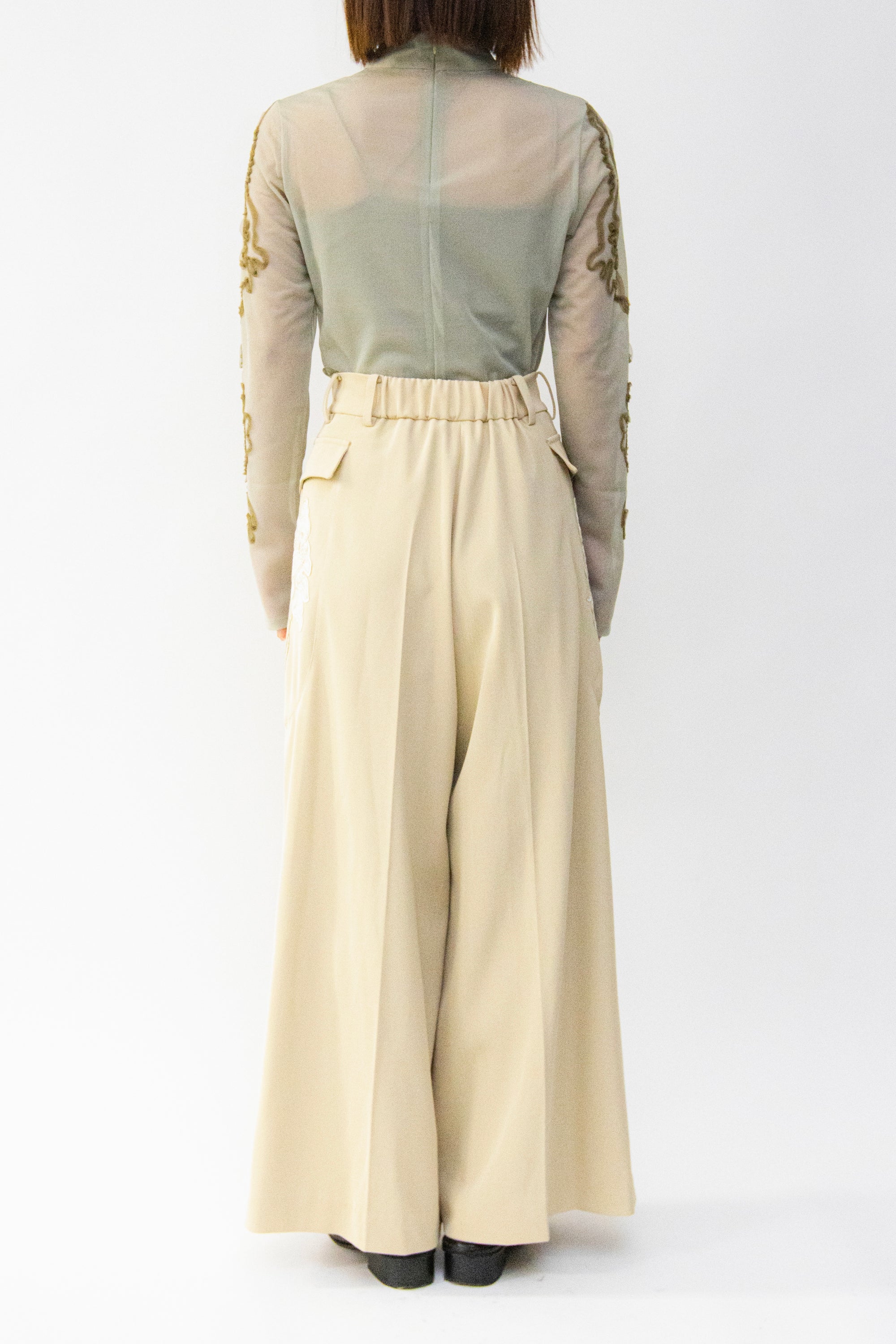 MURRAL Patchwork embroidered slacks (Beige)
