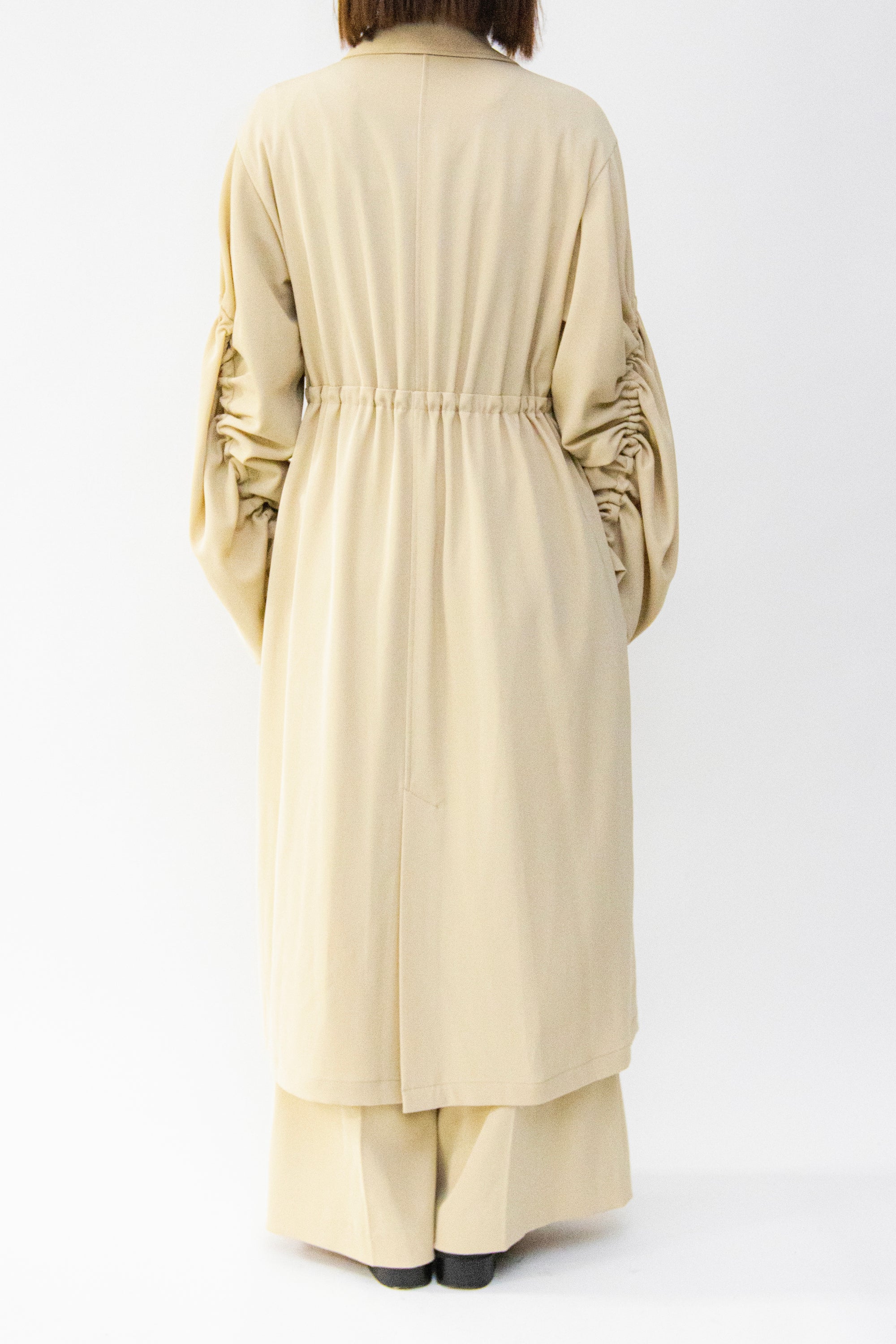 MURRAL Gathered sleeve military coat (Smoked khaki)