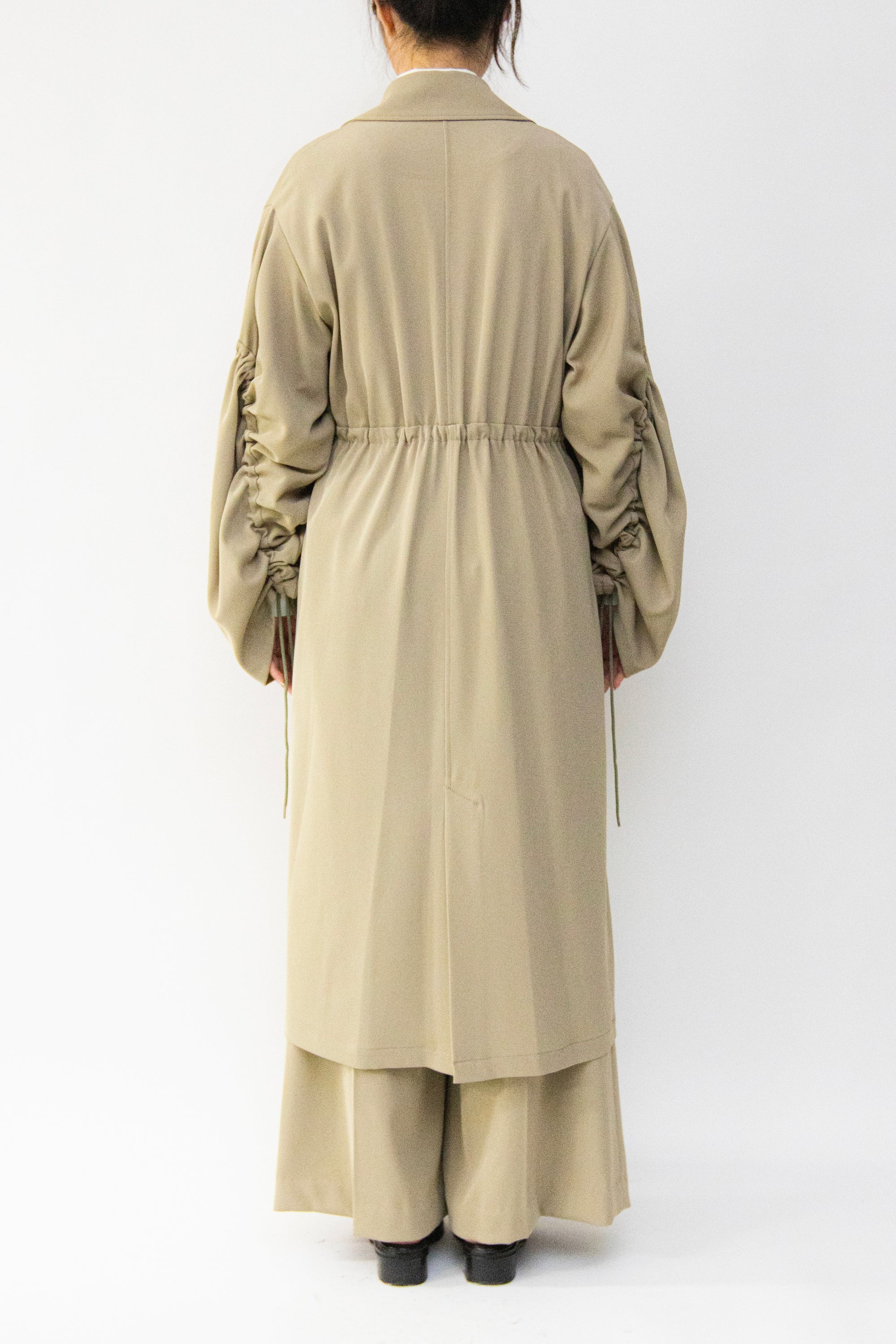 MURRAL Gathered sleeve military coat (Smoked khaki)
