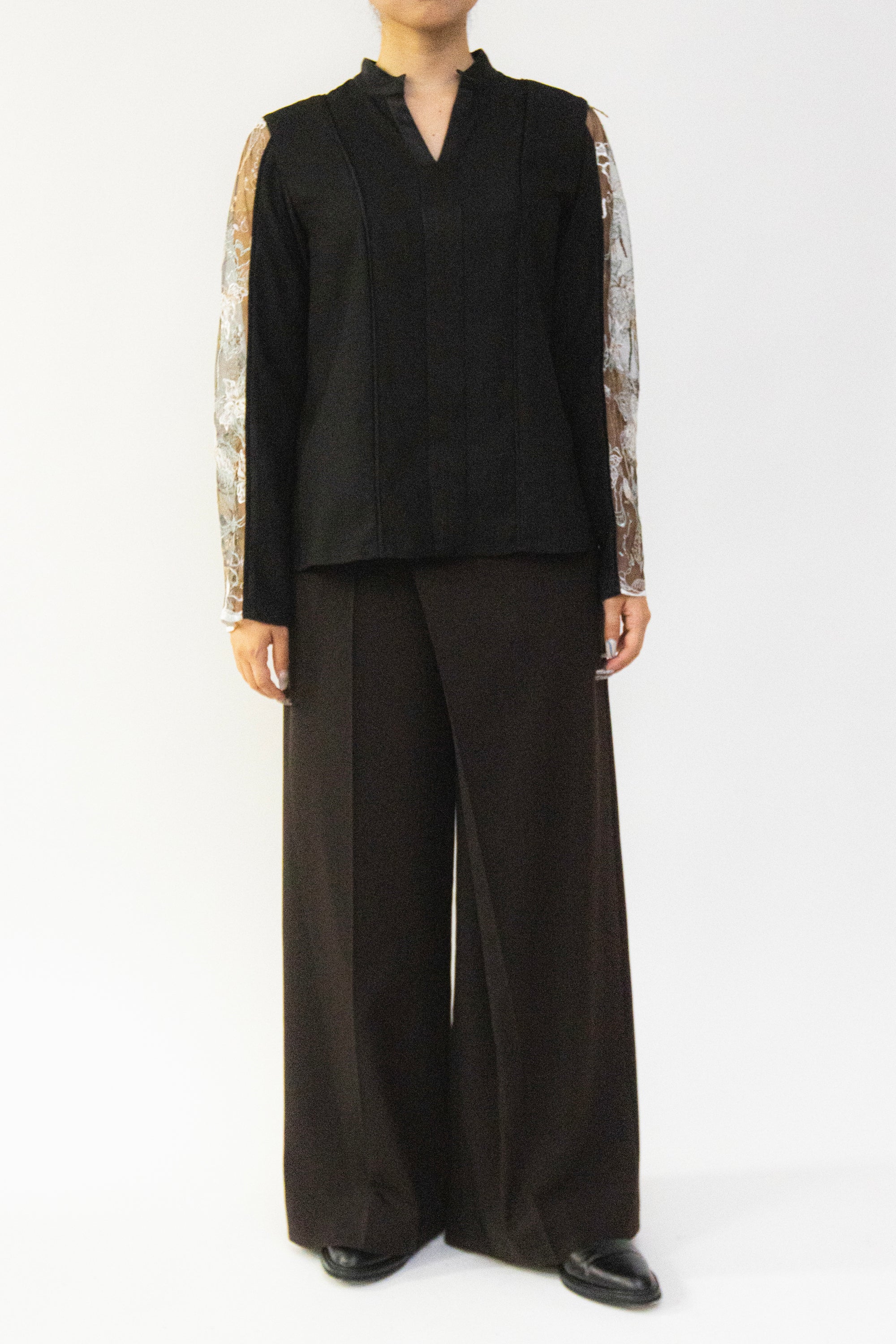 MURRAL Tears flower lace tops (Black)