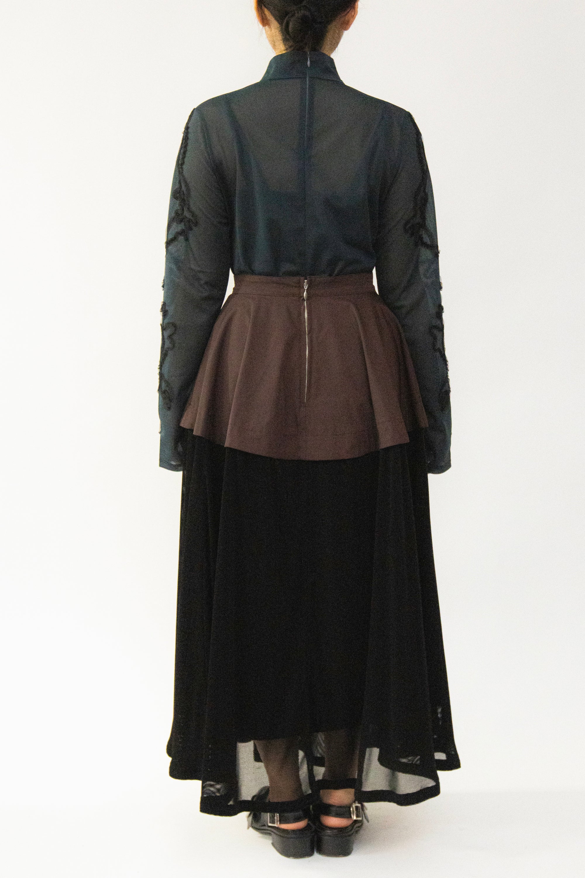 MURRAL Military layered flare skirt (Black)