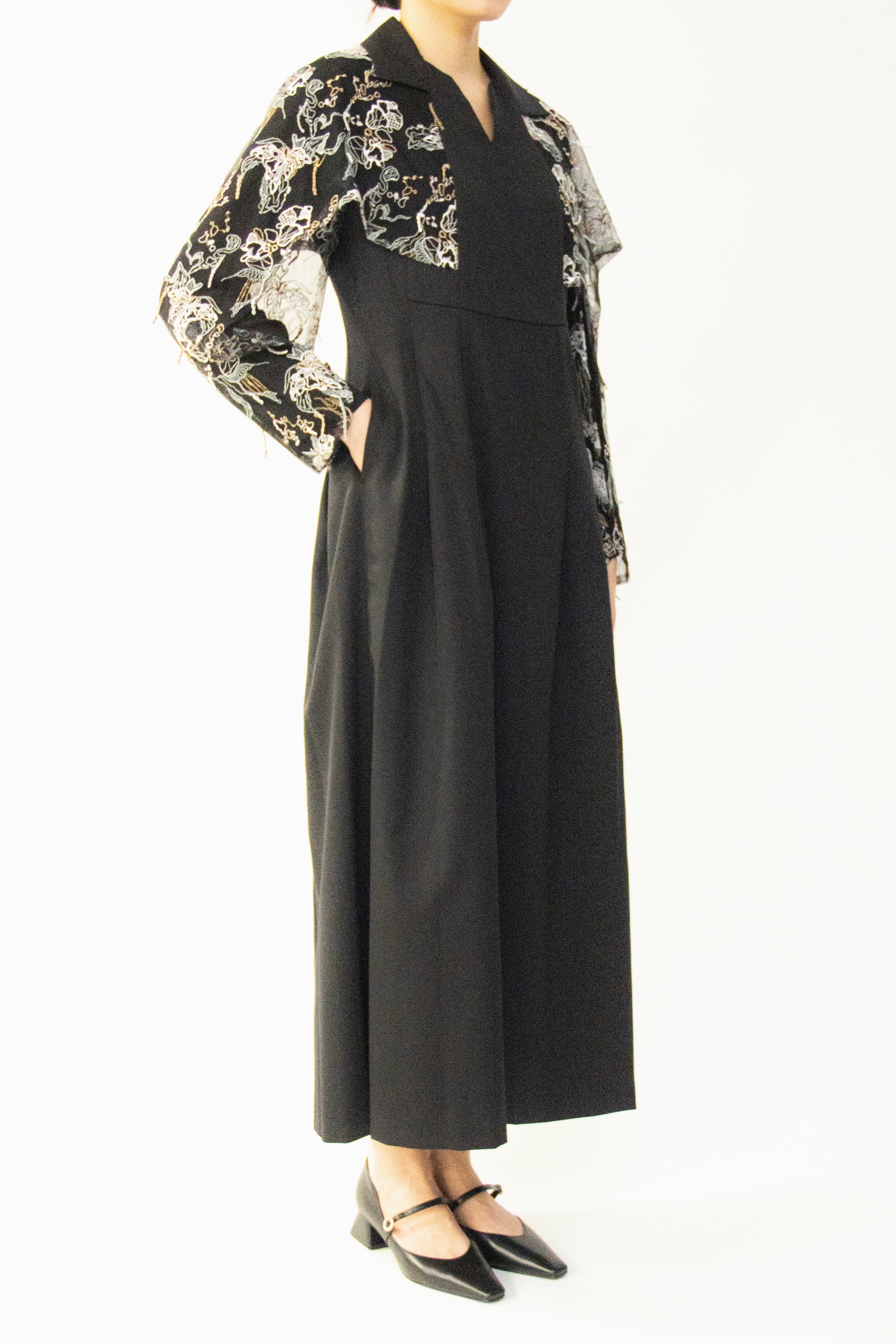 MURRAL Tears flower lace dress (Gray)