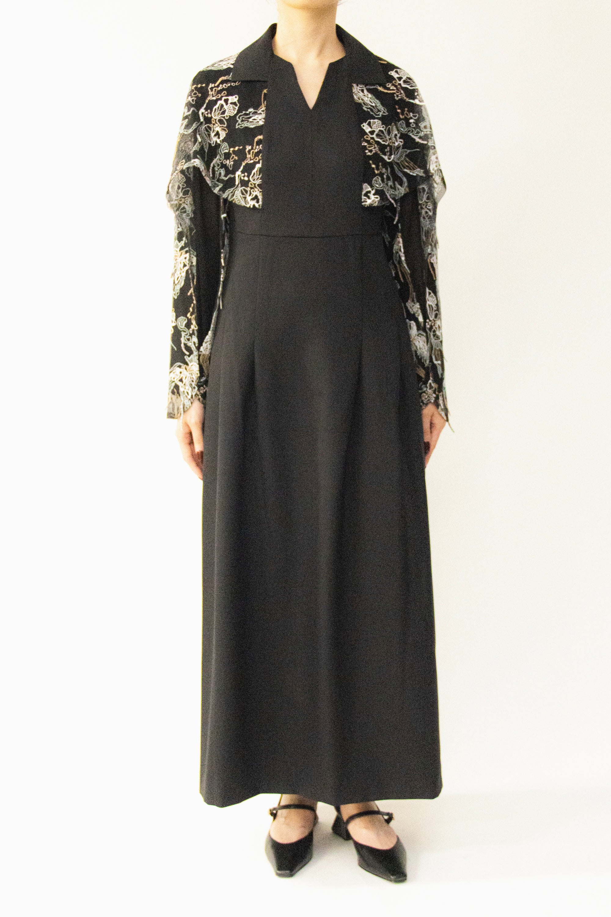 MURRAL Tears flower lace dress (Gray)