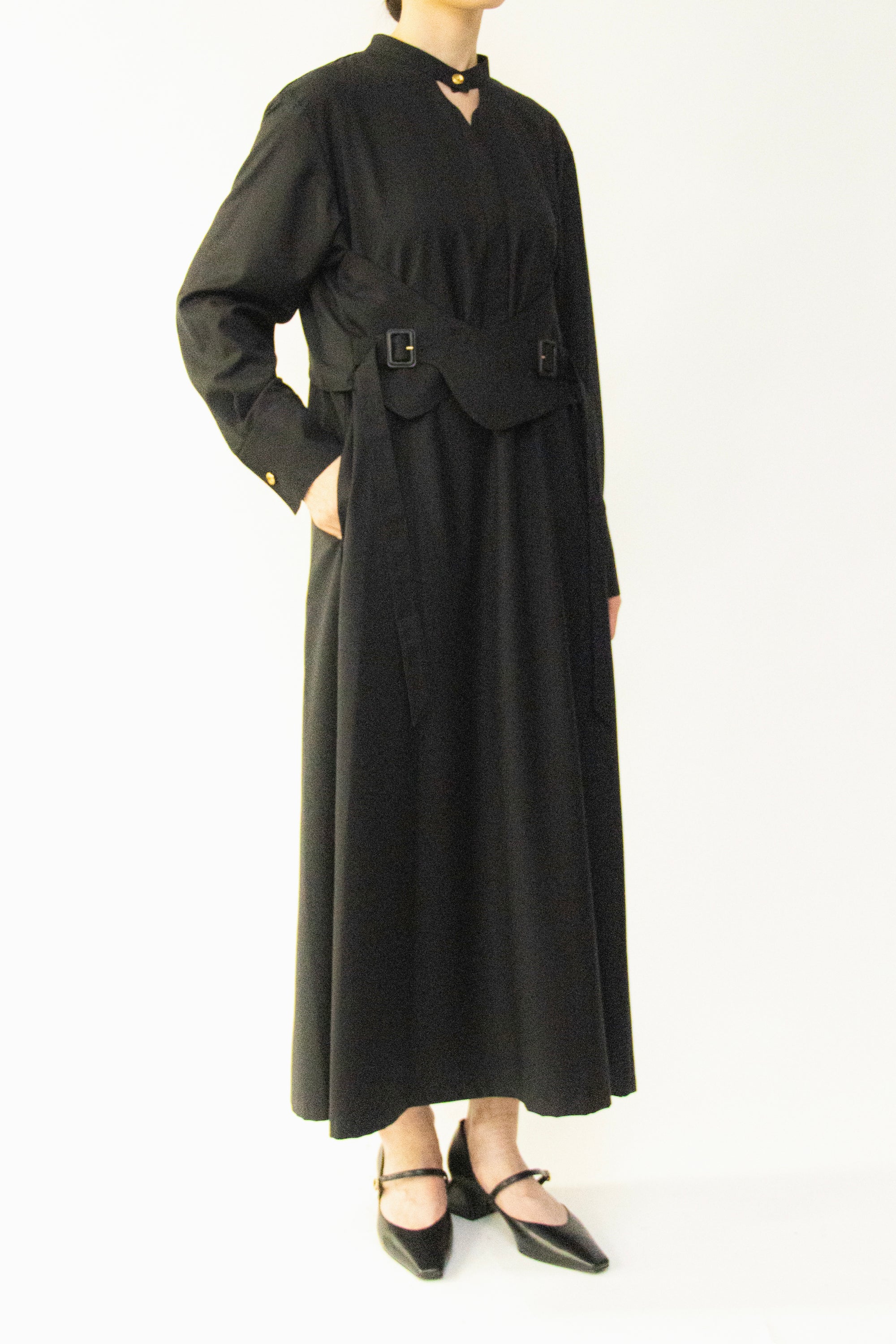 MURRAL Cape belt dress (Beige)