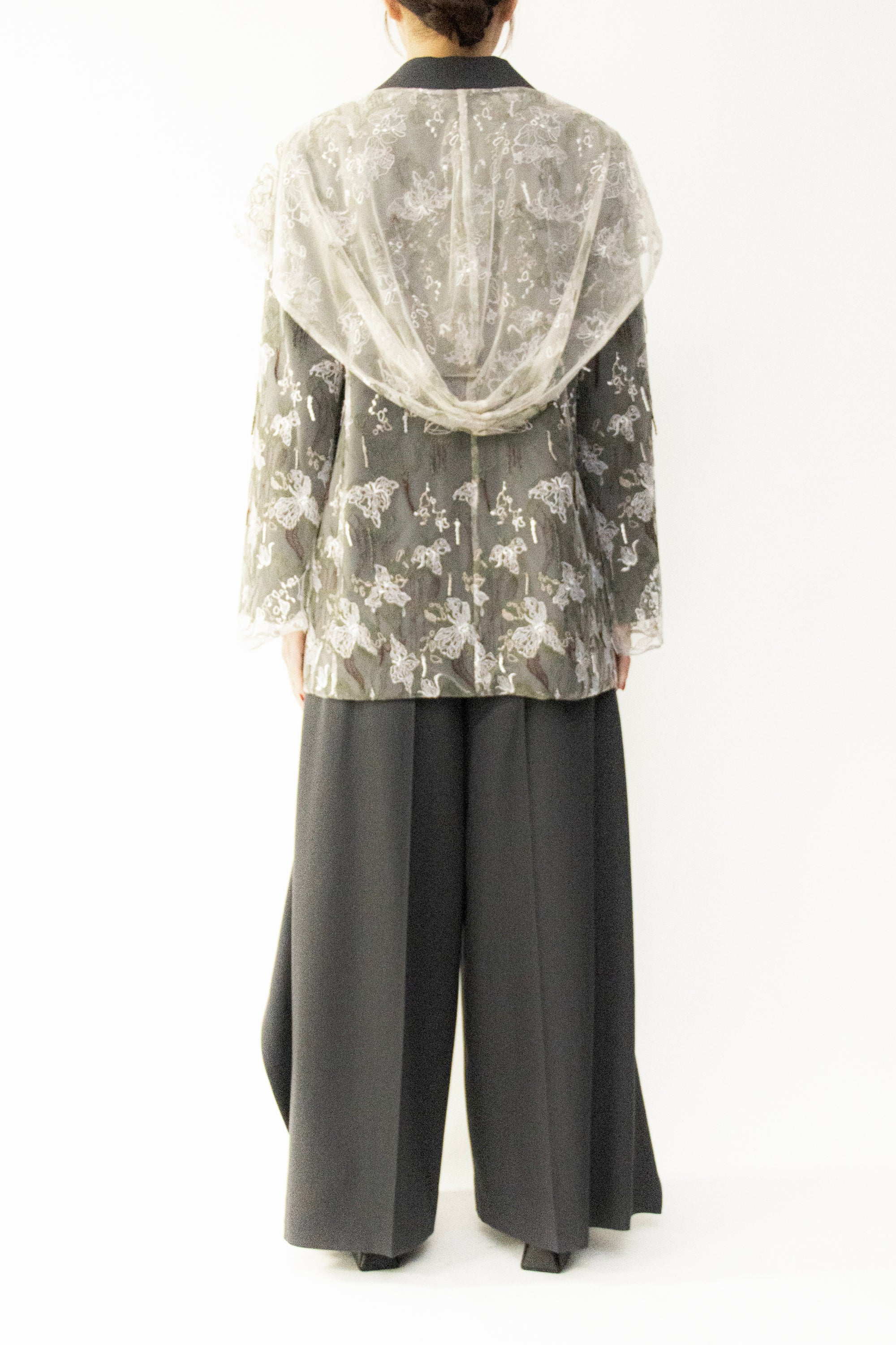 MURRAL Tears flower lace jacket (Gray)